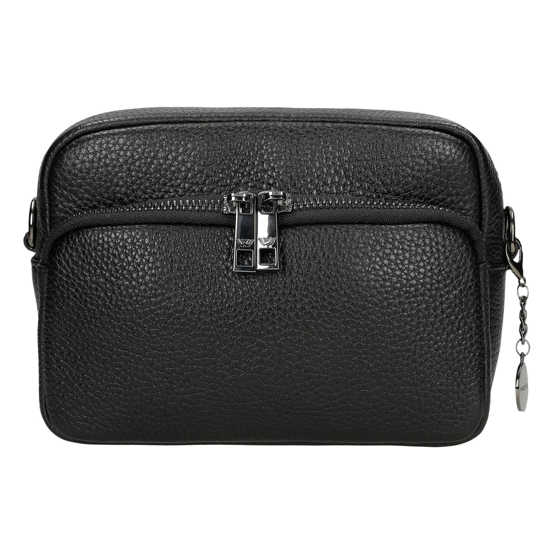 Geantă mică neagră din piele granulată damă