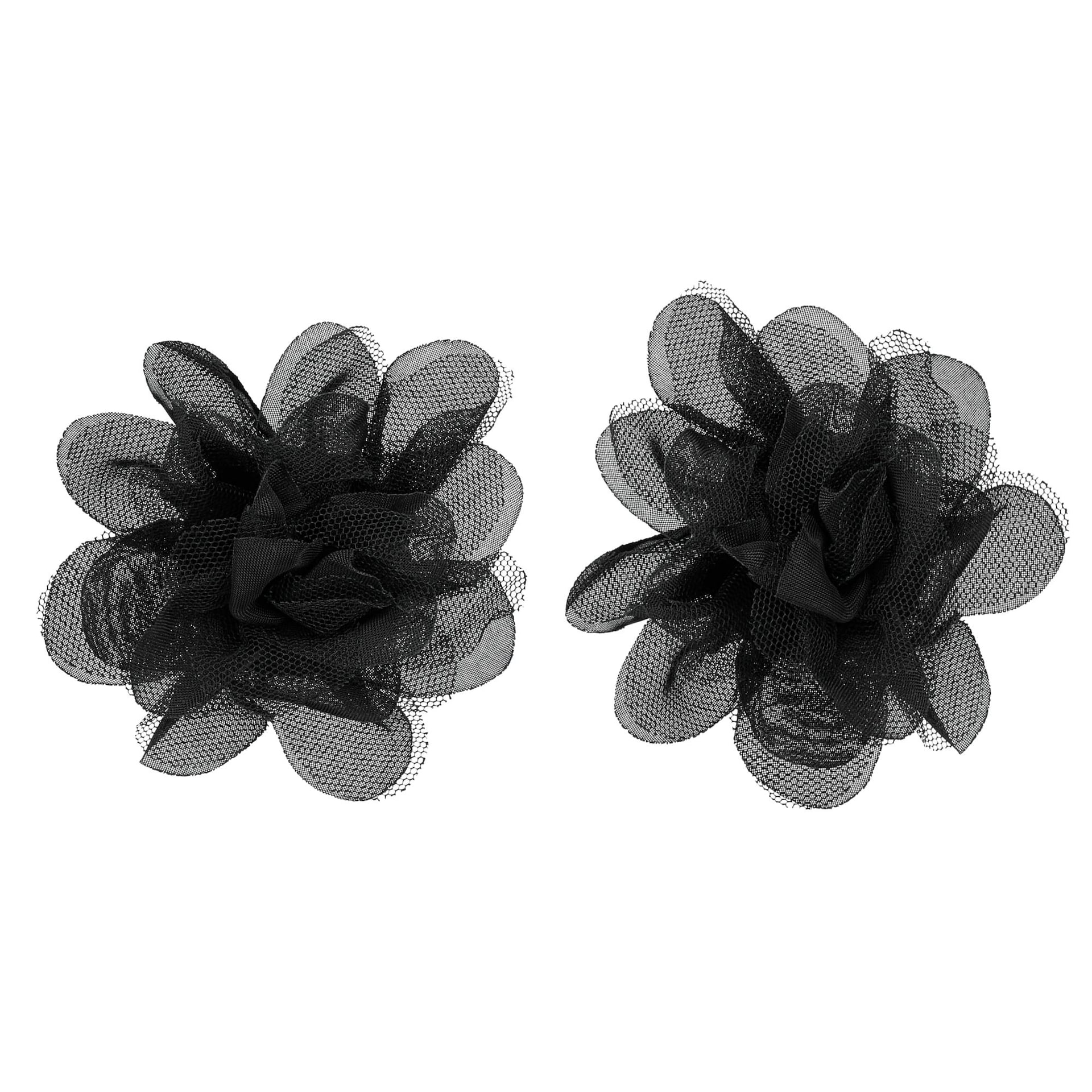Floare neagră accesoriu pentru pantofi sub formă de clips