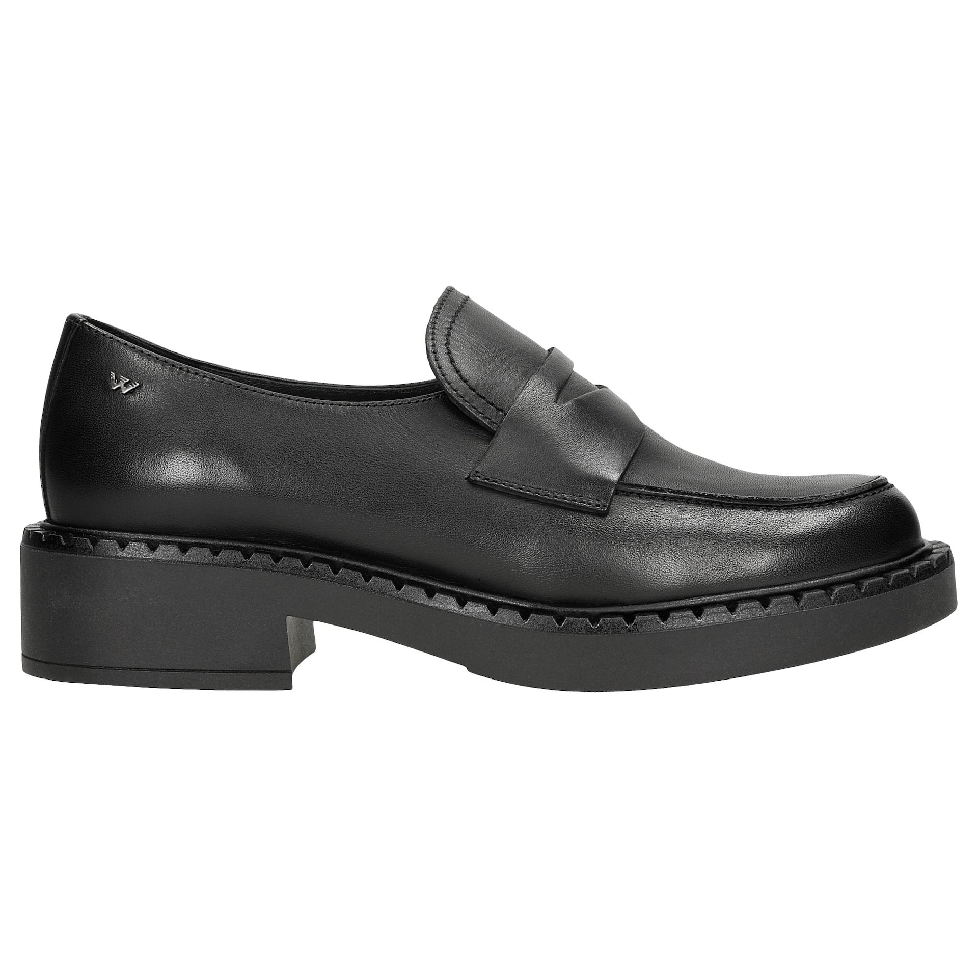 Mocasini  negri cu talpa înaltă damă