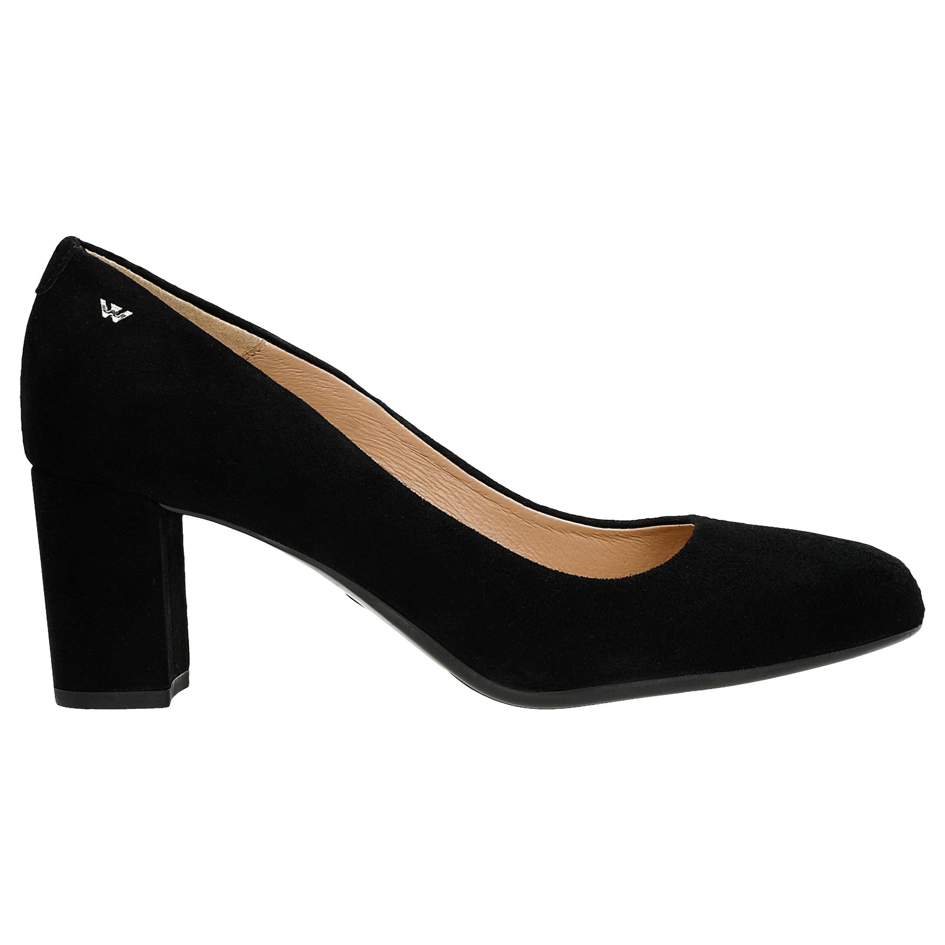 Stiletto negre din piele velur