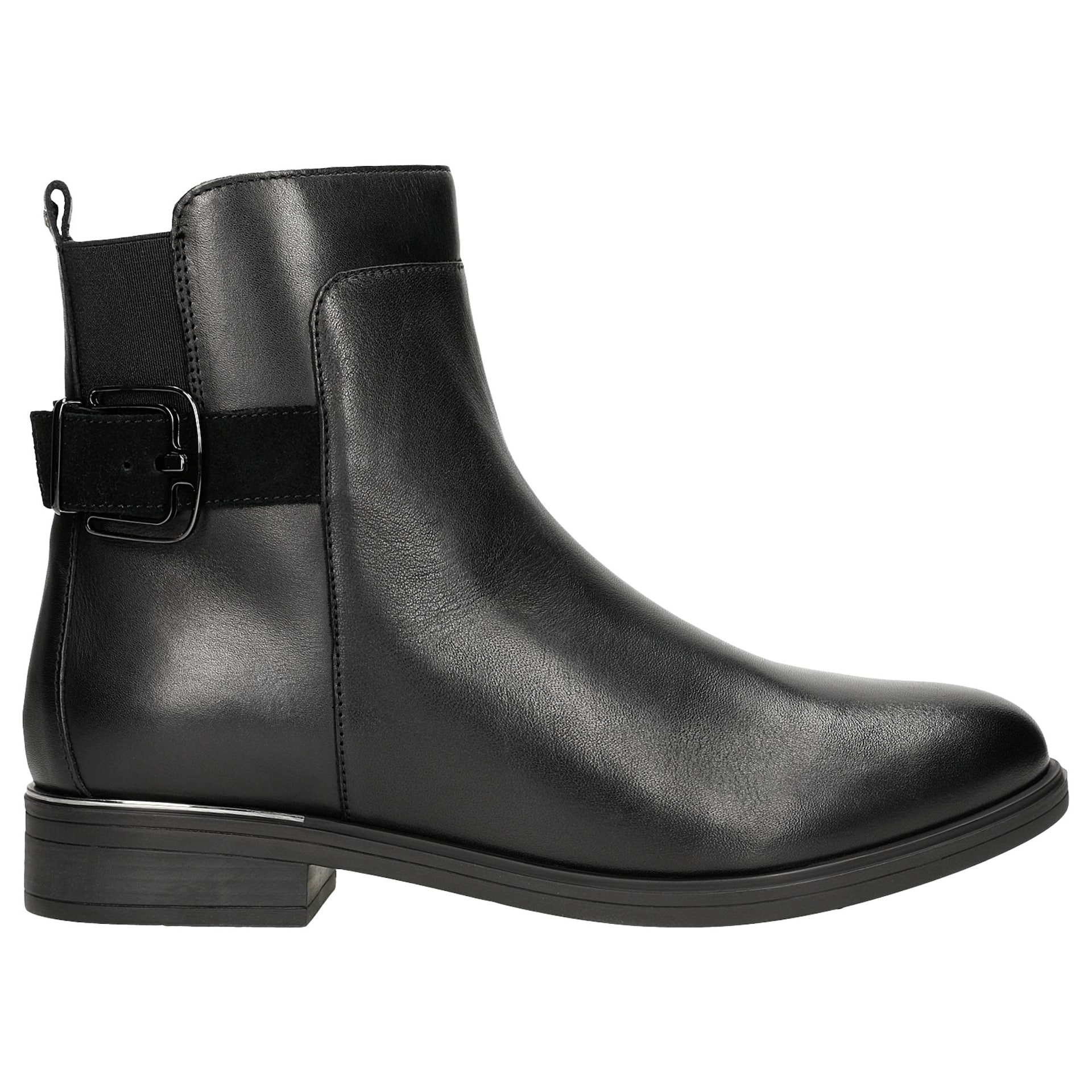 Botine negre izolate din piele de oaie damă