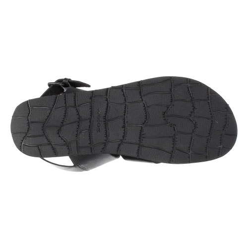 Czarne sandały męskie wykonane ze skóry naturalnej i gumy 5302-51