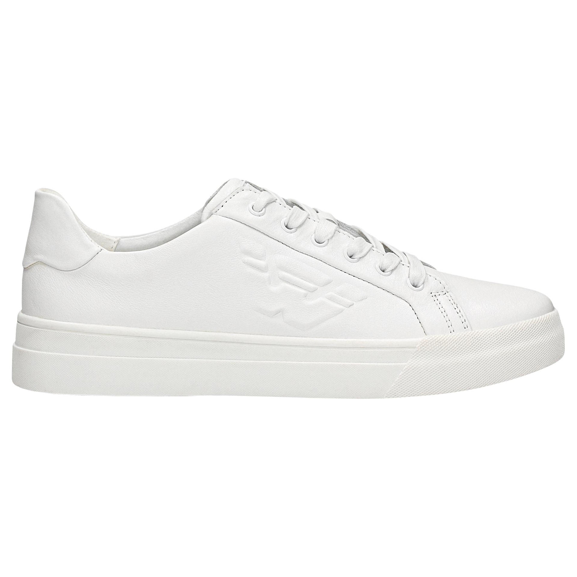 Teniși albi din piele  cu logo