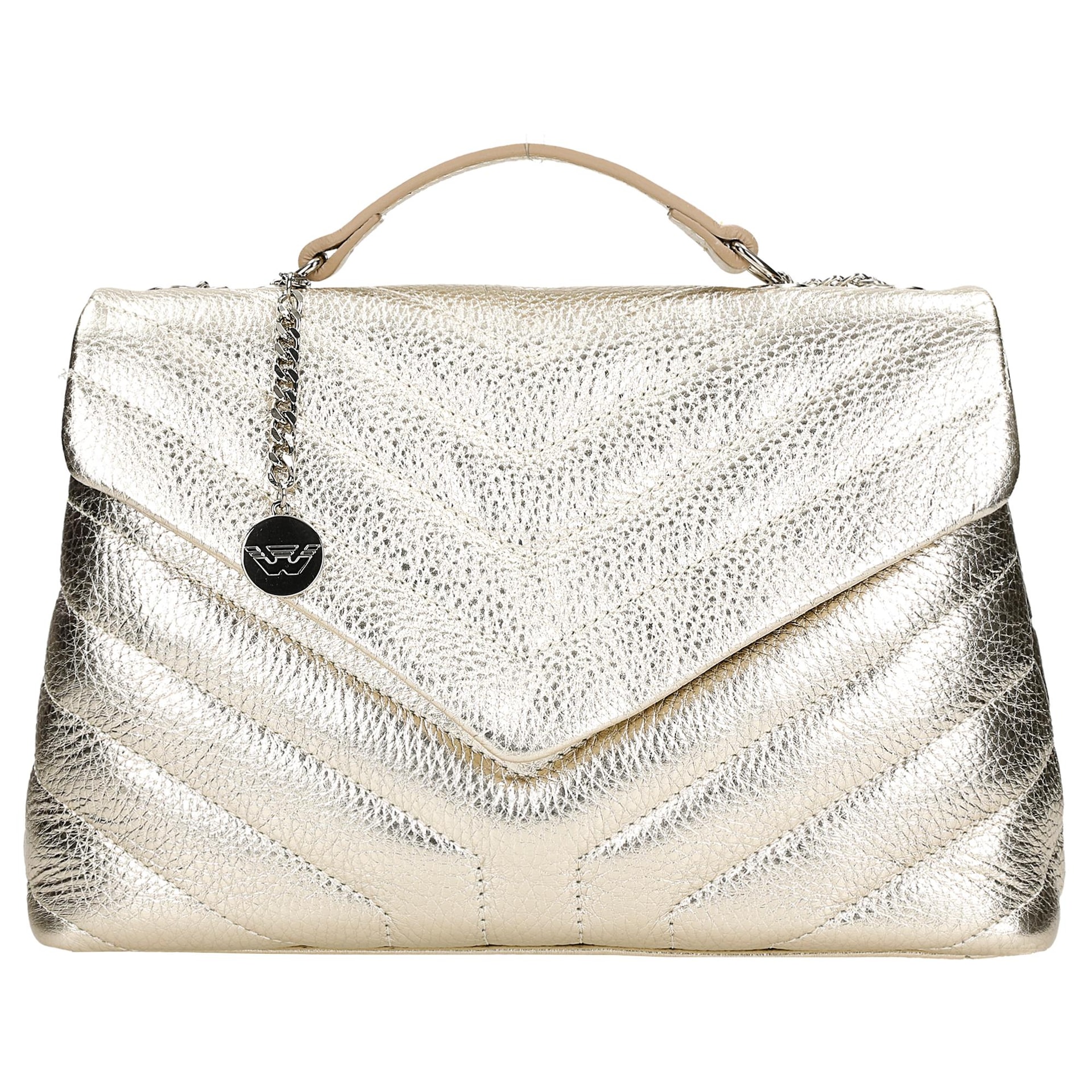 Geantă din piele naturală aurie damă