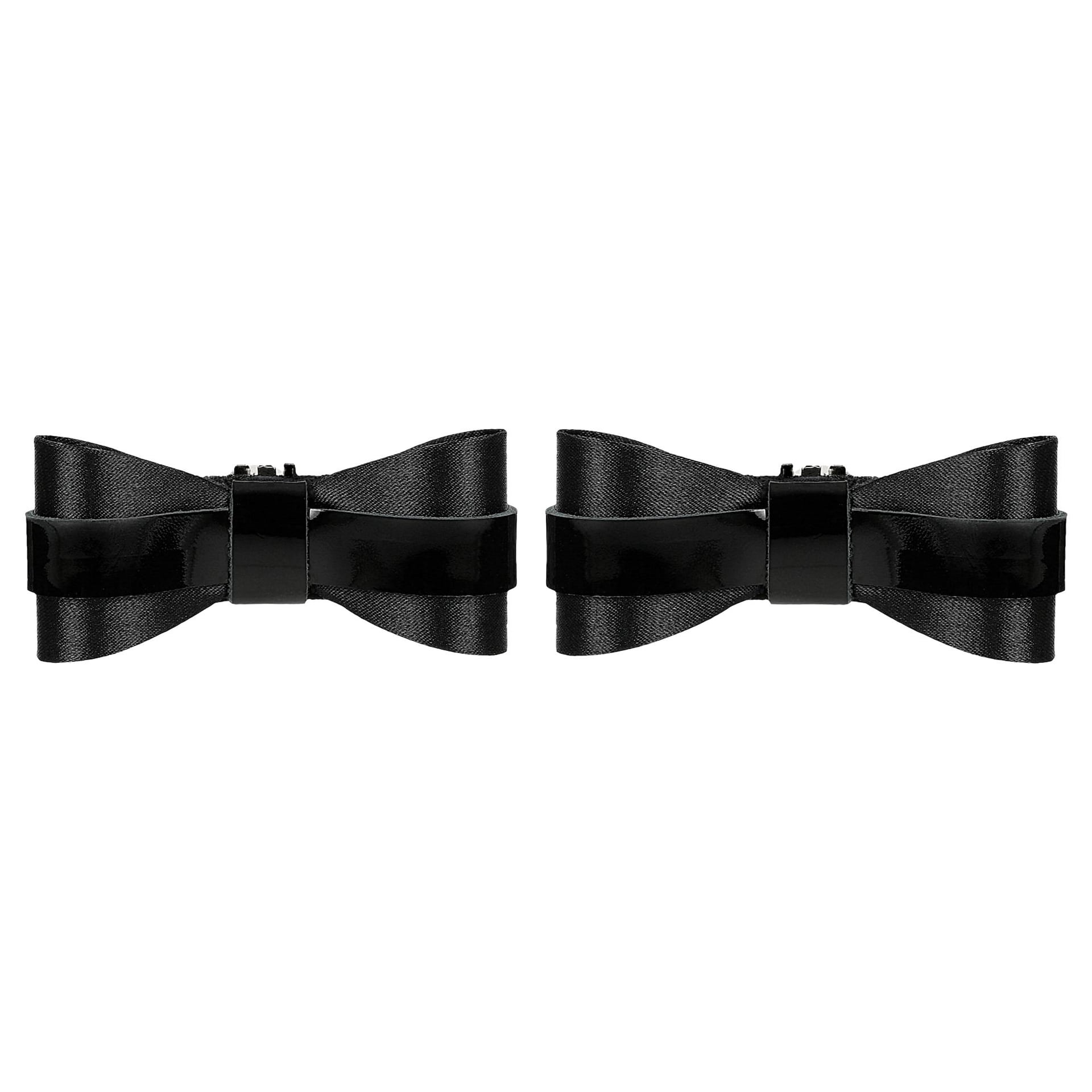 Accesorii negre pentru încălțăminte în formă de fundițe înguste