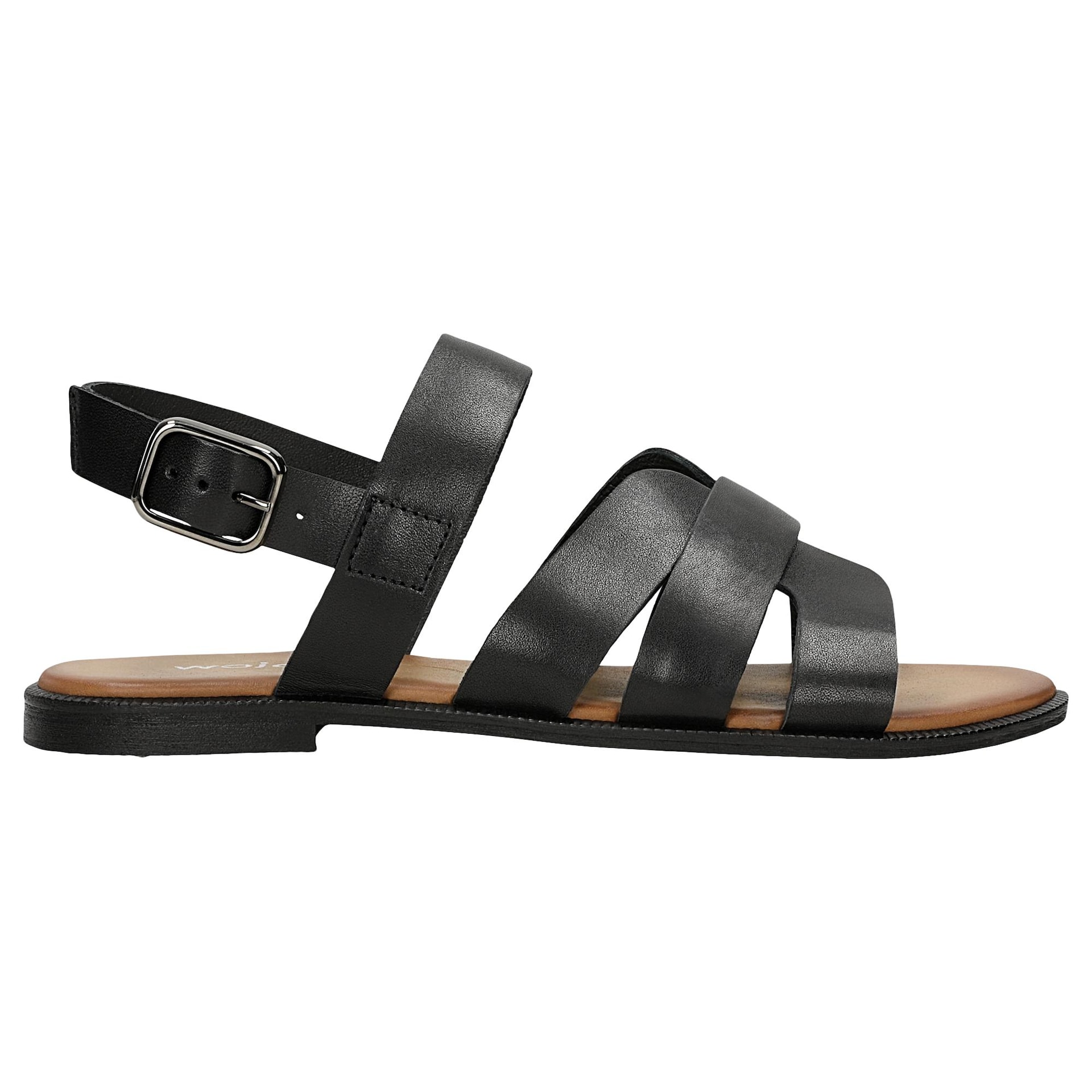 Sandale damă din piele, negre