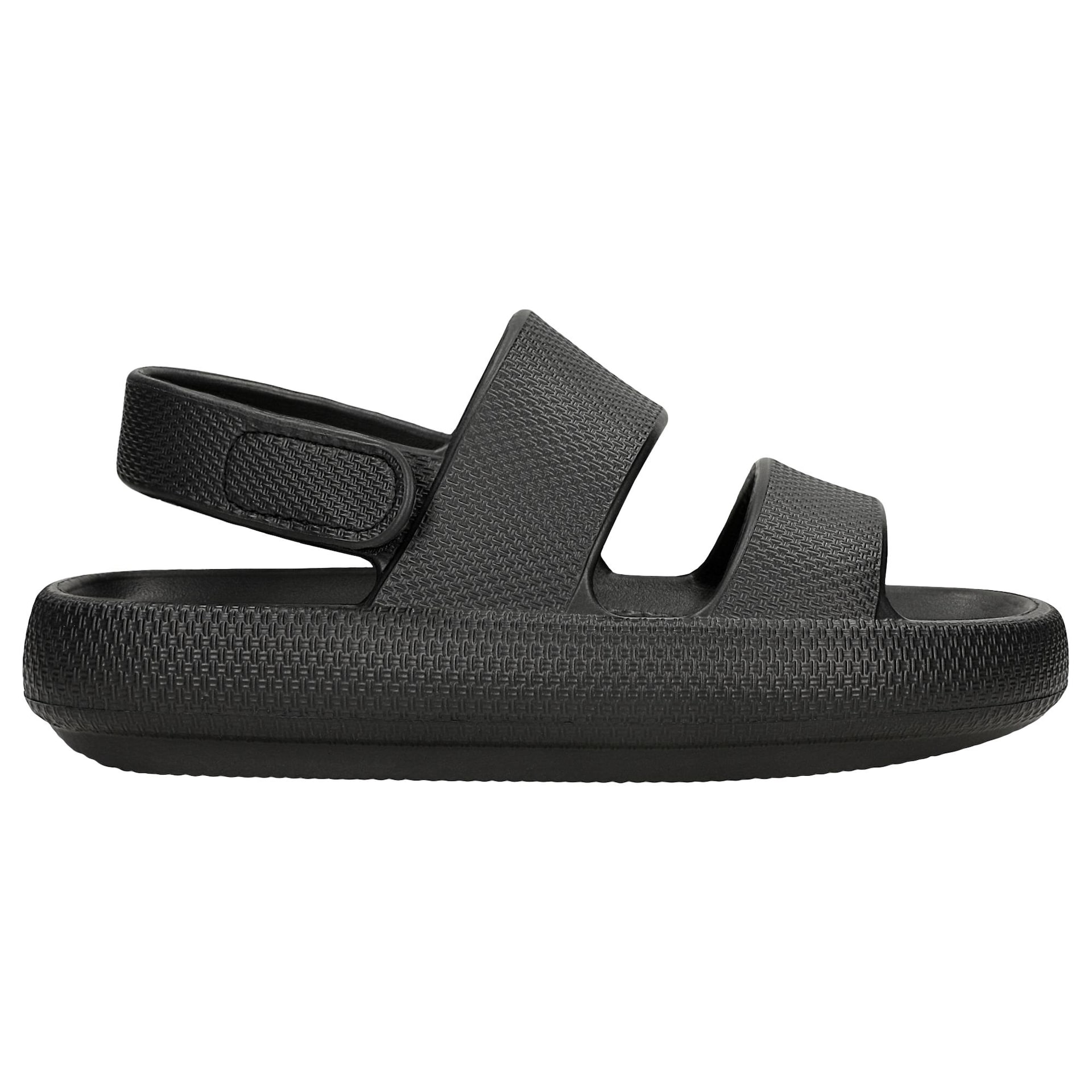 Sandale negre din cauciuc RELAKS cu închidere velcro