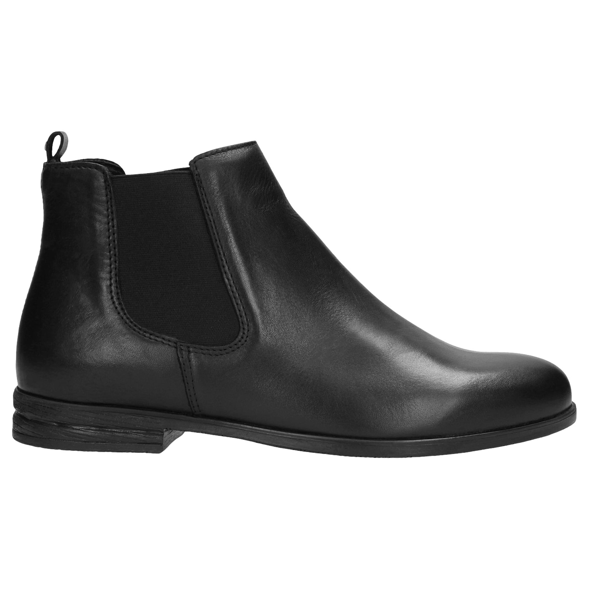 Ghete Chelsea  negre din piele granulată