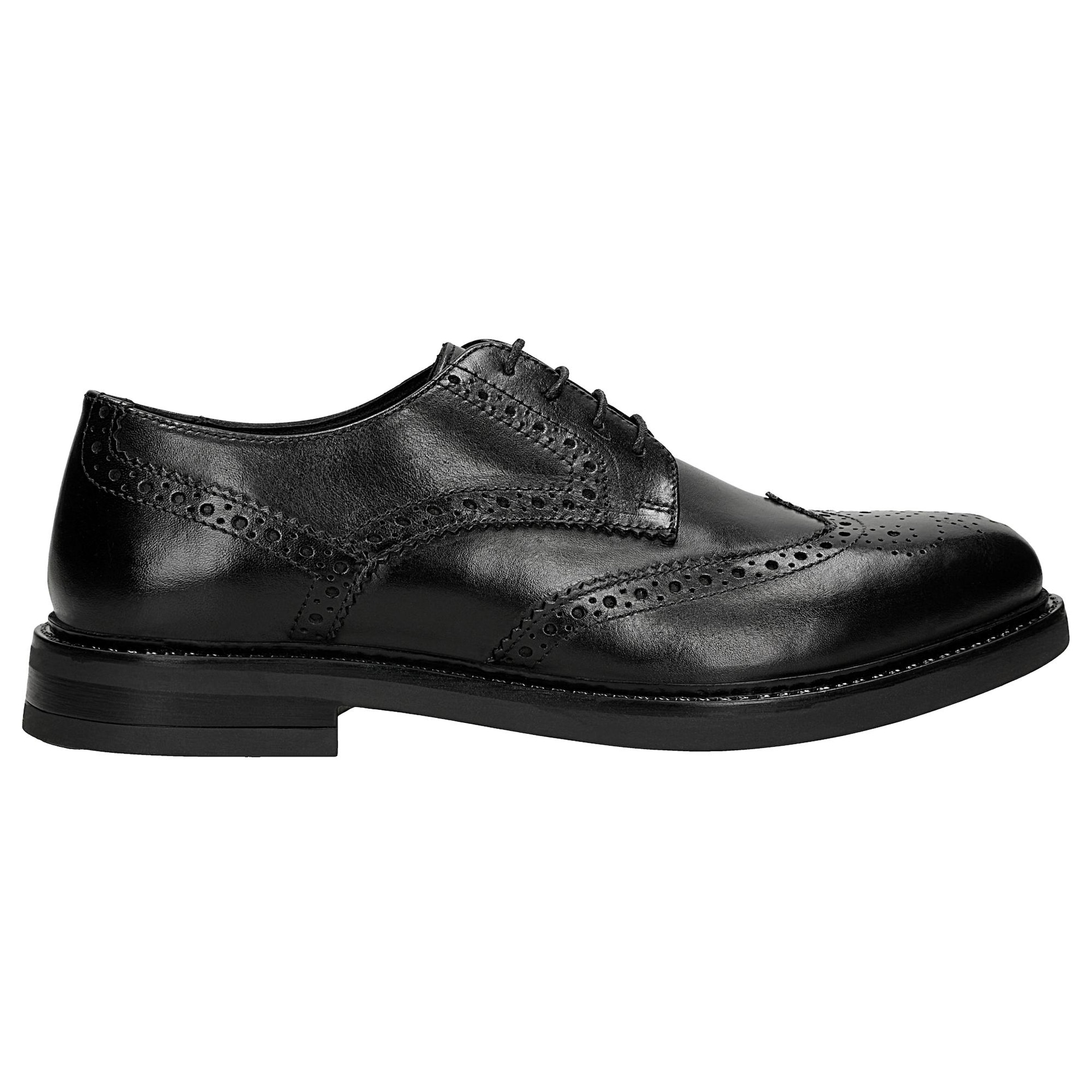 Pantofi brogue negri bărbați din piele box
