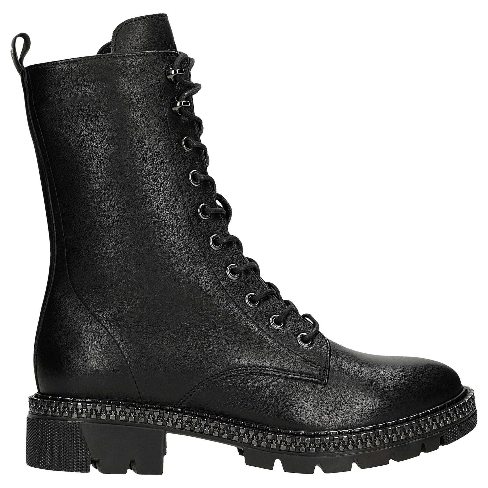 Botine negre damă căptușite termic din piele naturală netedă