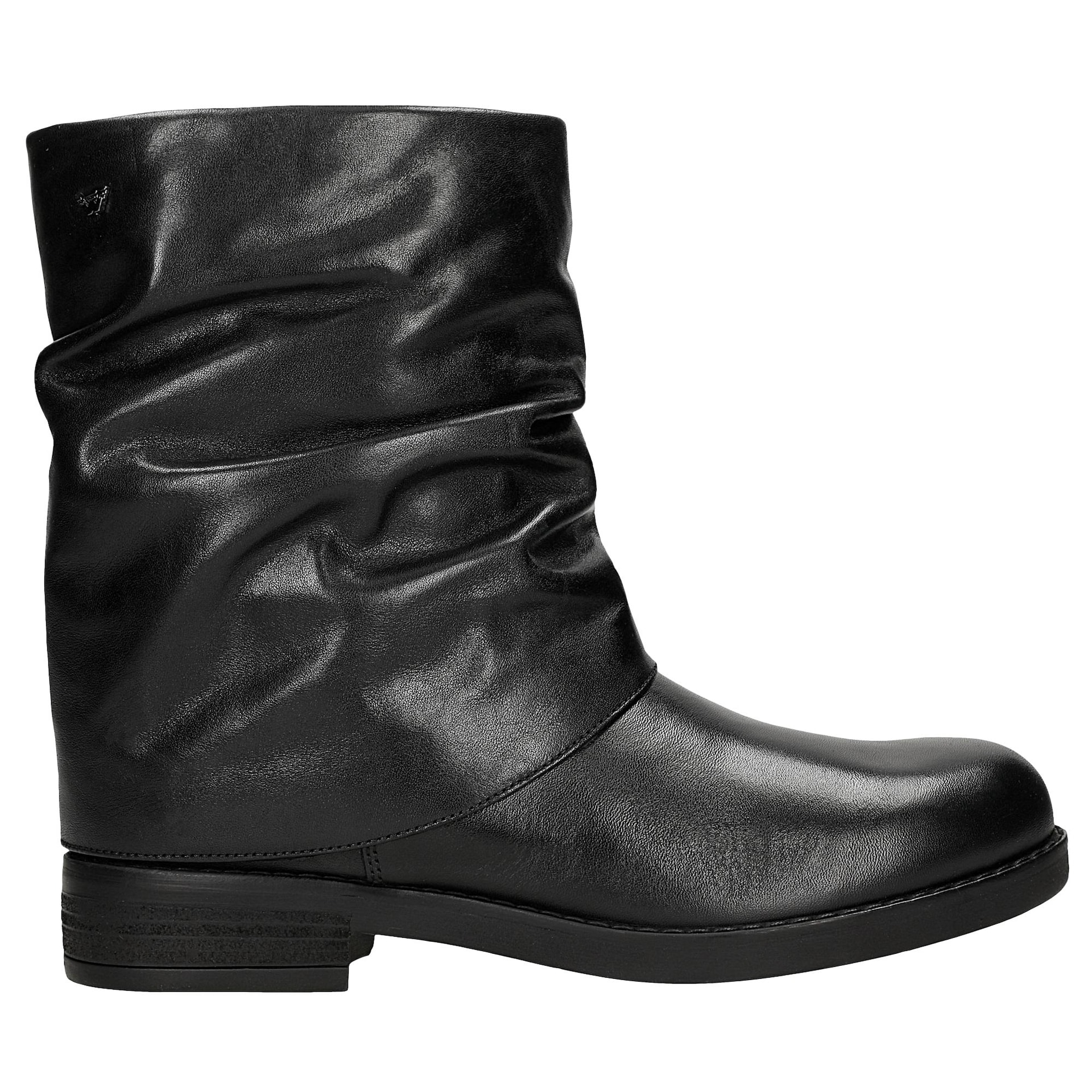 Botine damă negre, slip-on, din piele naturală