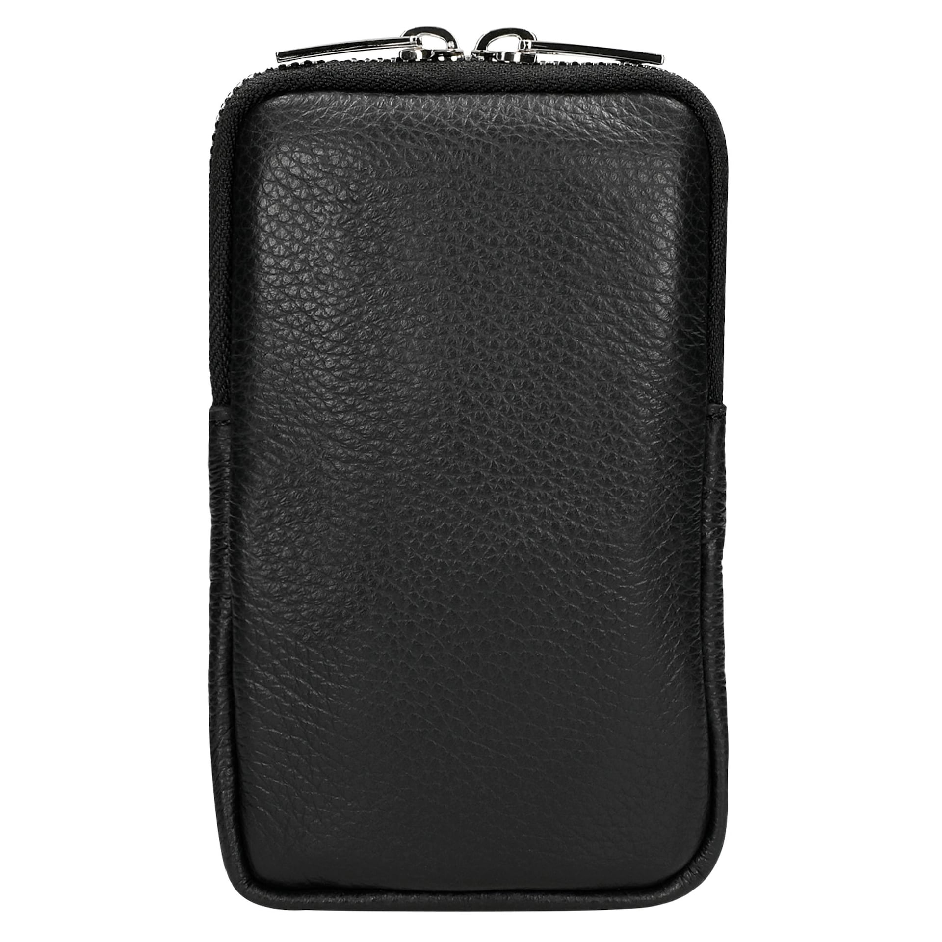 Geantă din piele neagră pentru telefon