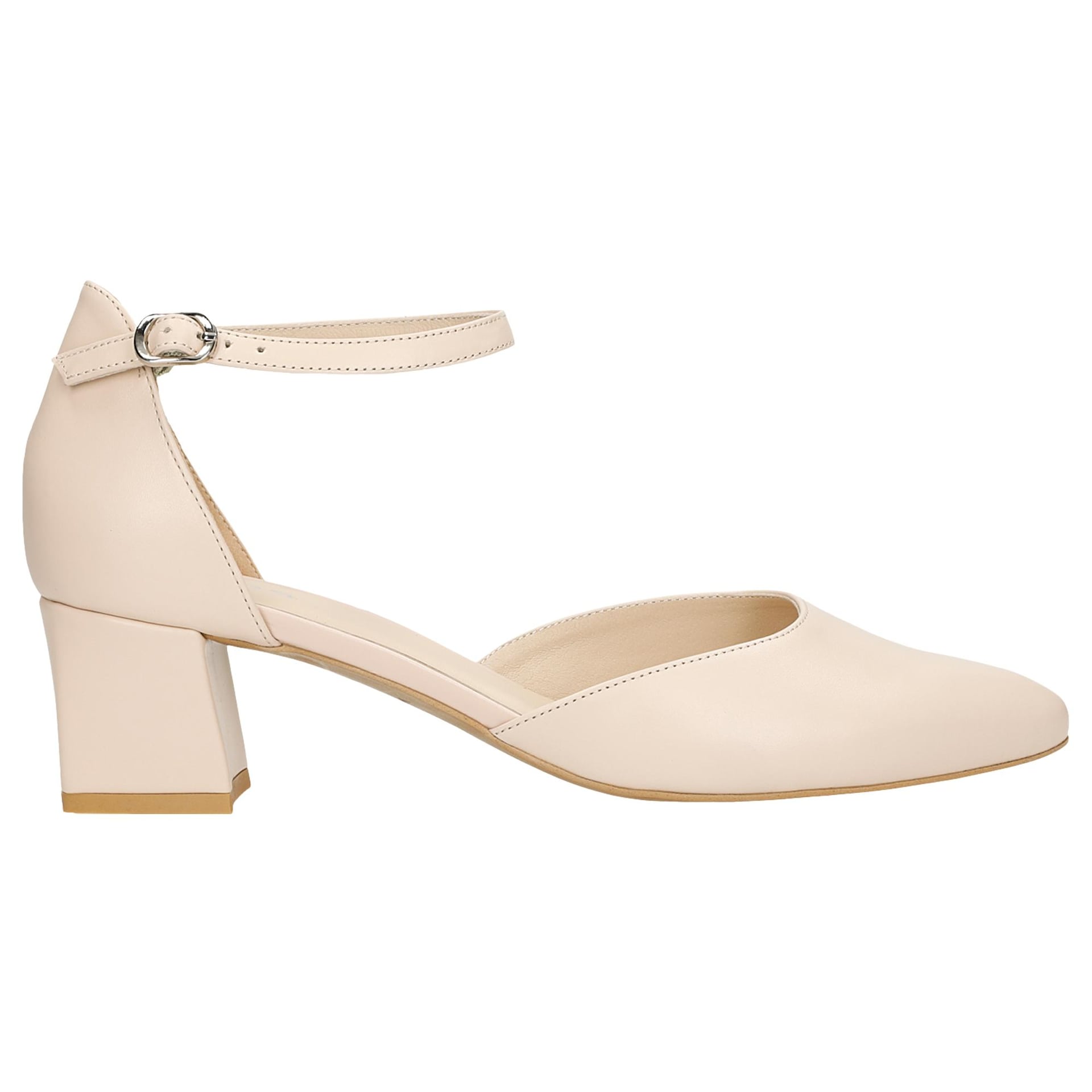 Pantofi stiletto clasici bej cu închidere în jurul gleznei