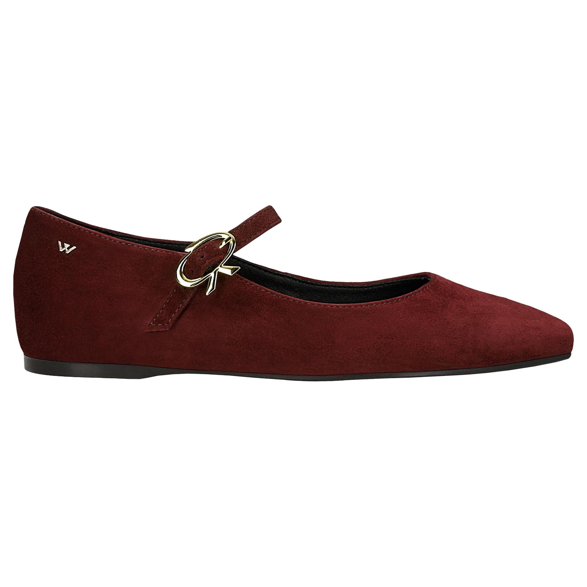 Eleganckie Welurowe Baleriny W Bordowym Kolorze