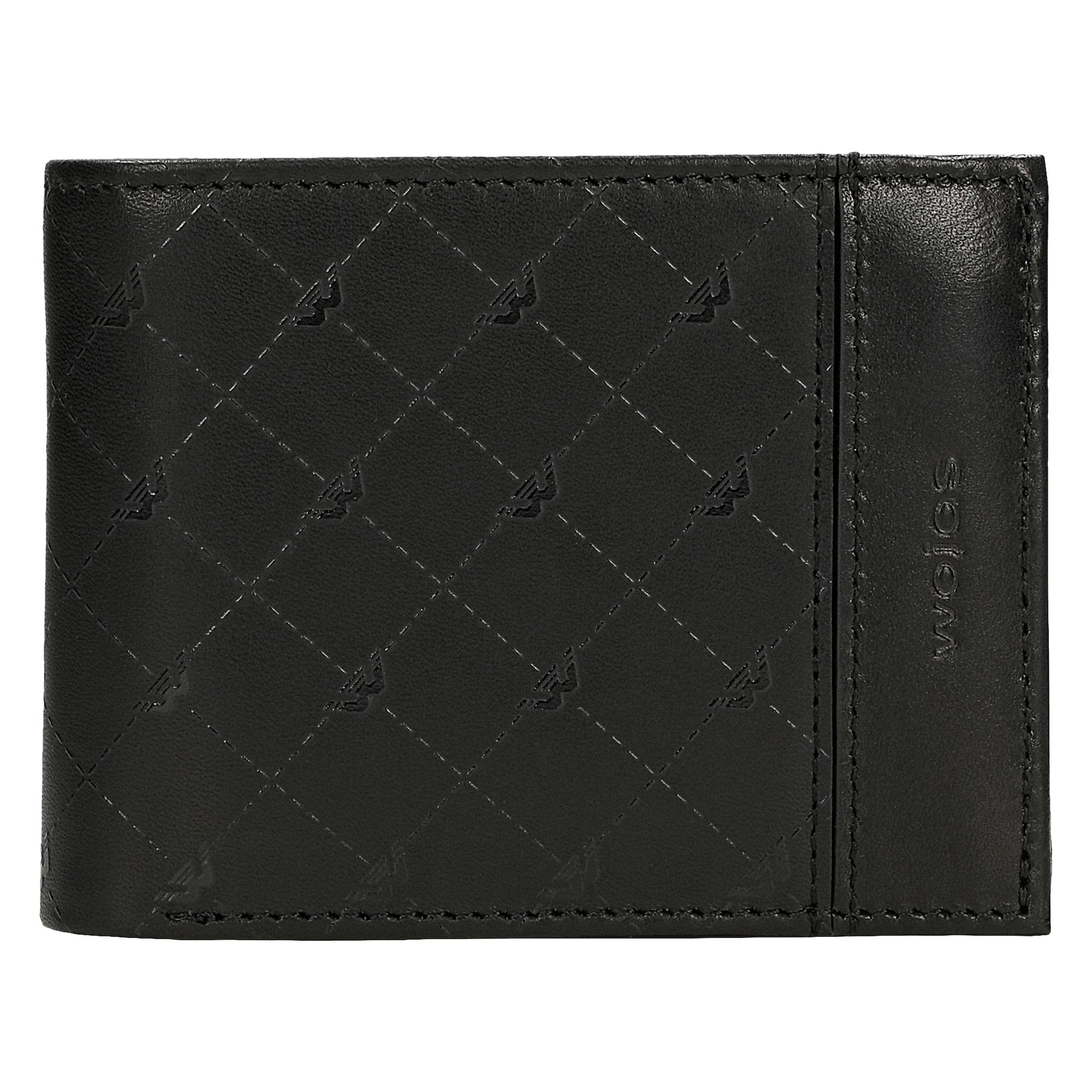 Portofel negru bărbătesc din piele box matlasată cu protecție RFID