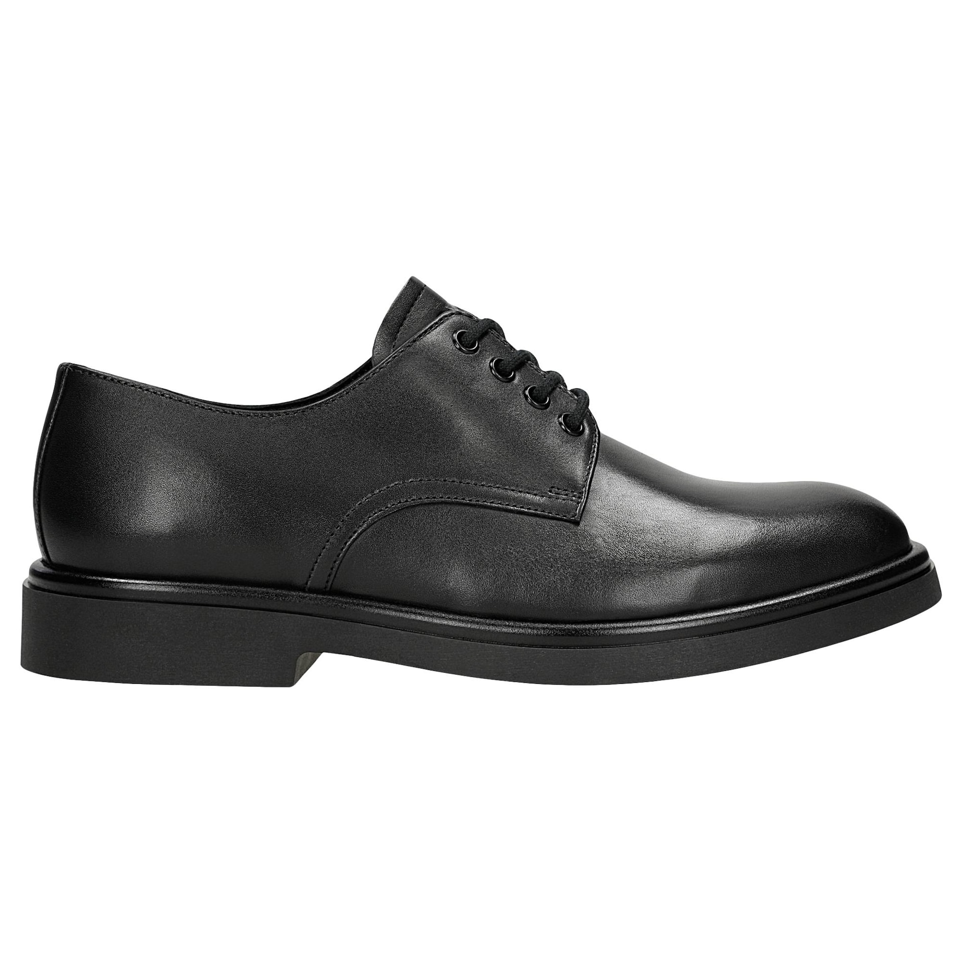 Pantofi derby bărbați clasici negri din piele box