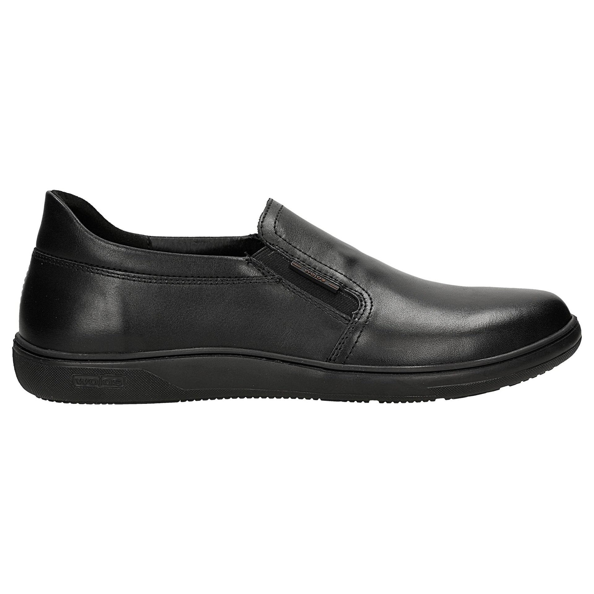 Pantofi bărbătești negri din piele box, model slip-on