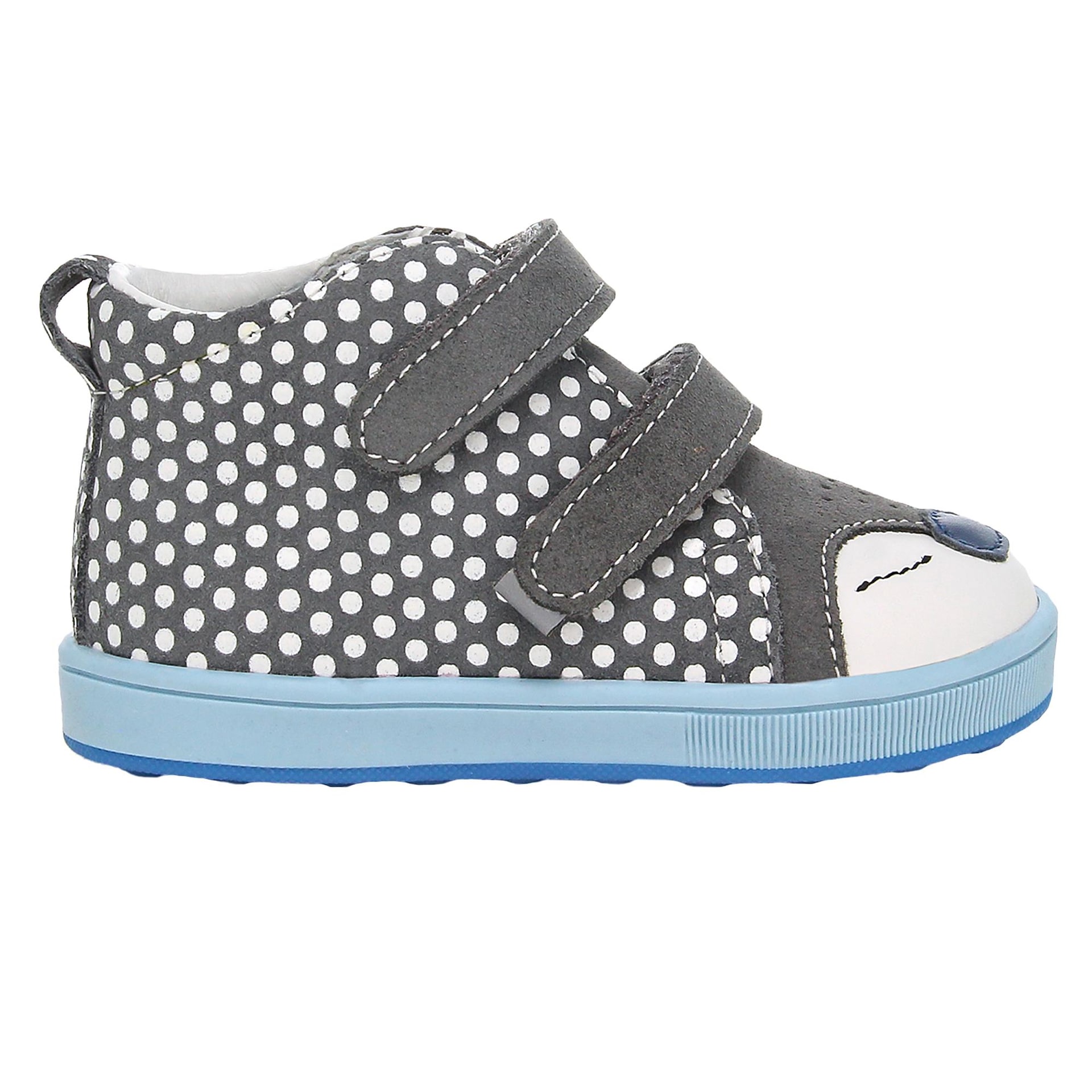 Botine gri cu buline și talpă albastră BARTEK 13568-08