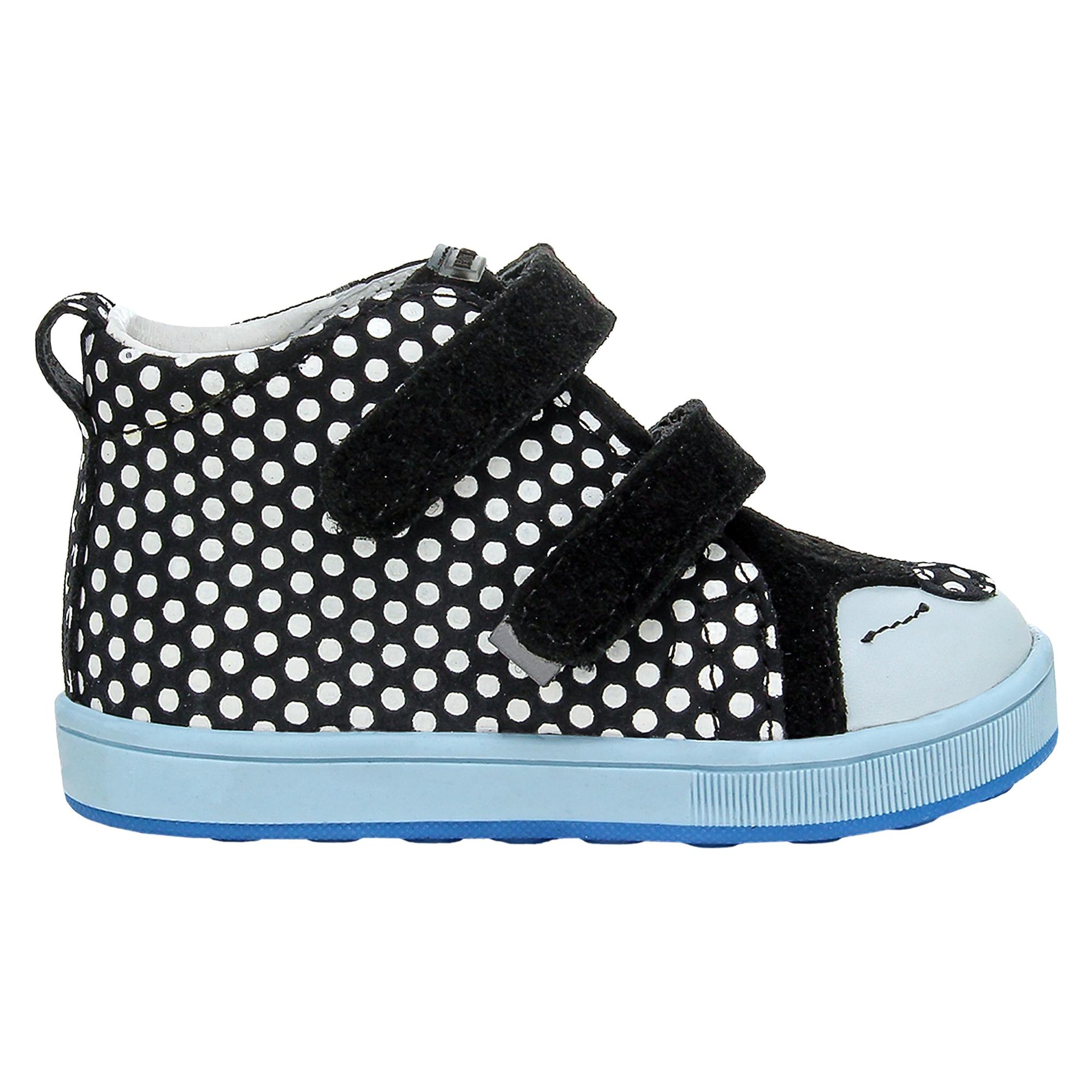 Botine negre cu buline albe și talpă albastră BARTEK 13568-10