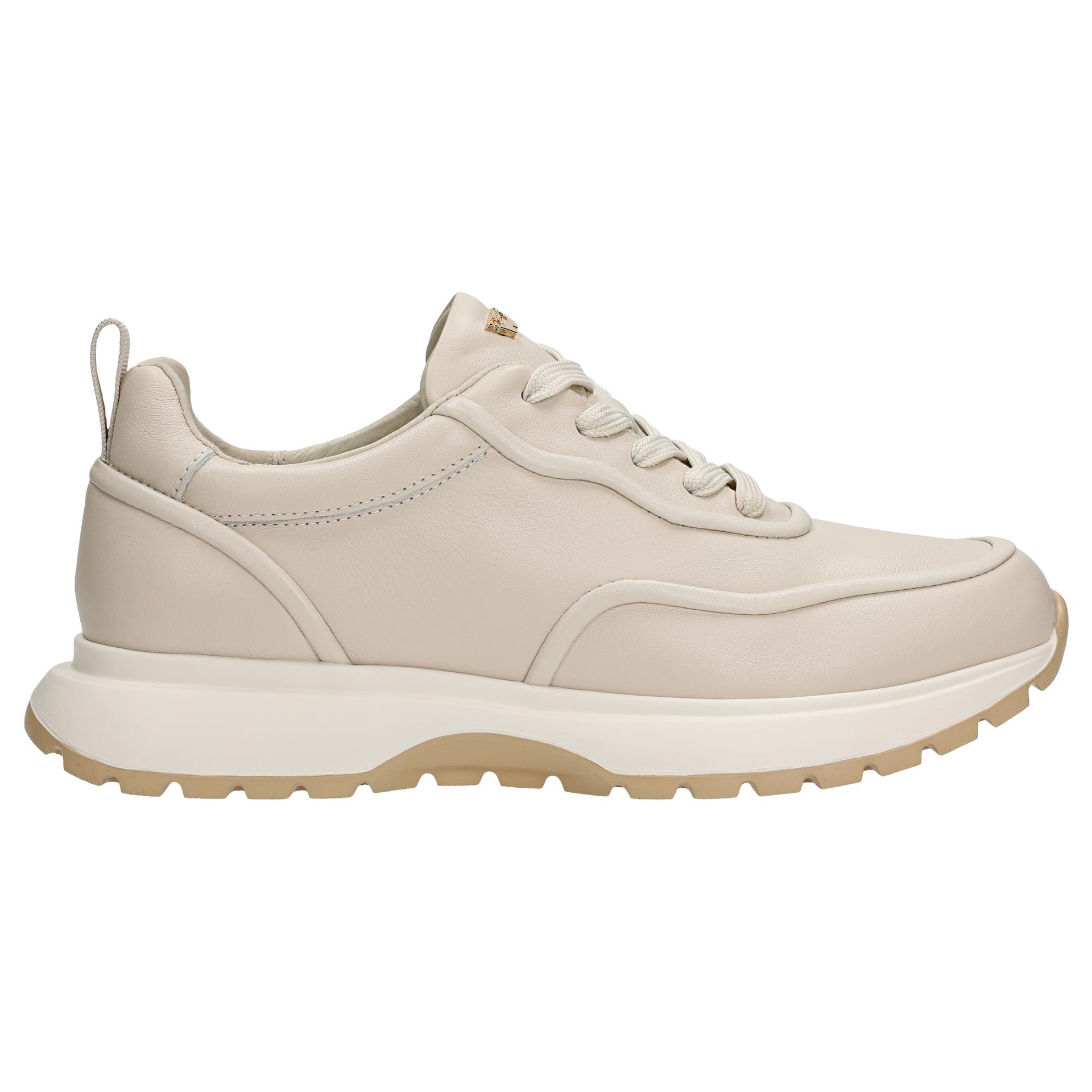 Sneakers damă din piele, bej