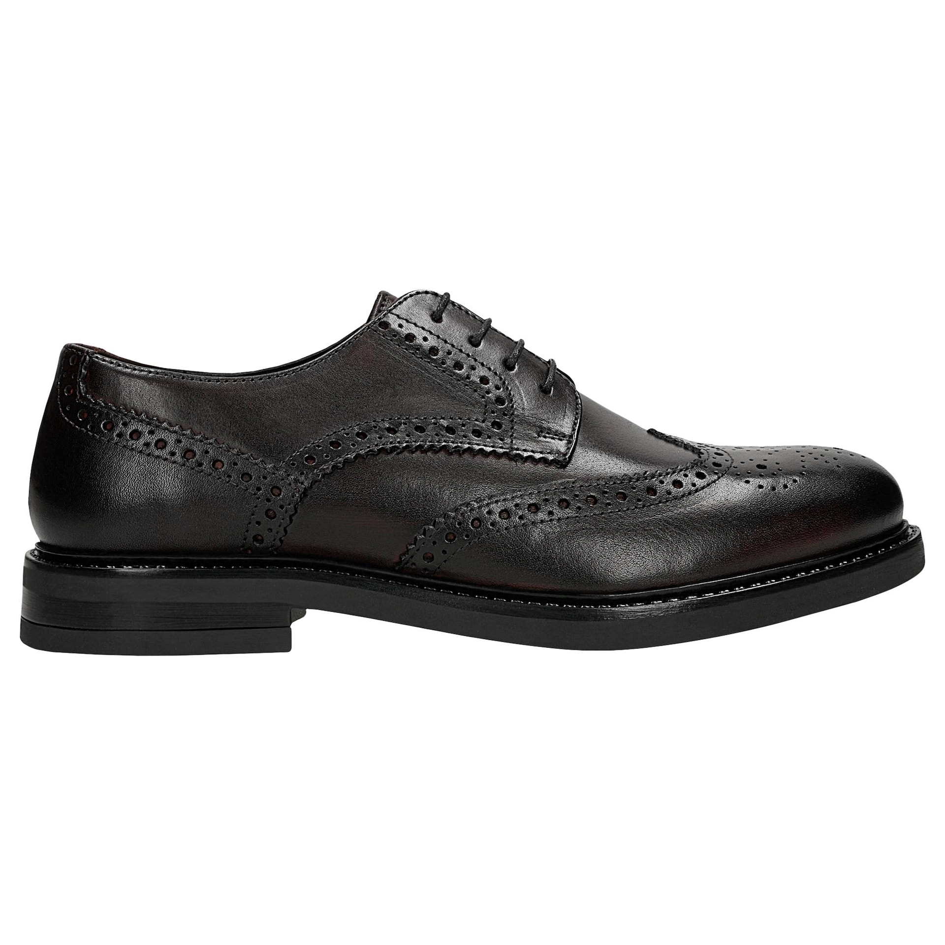 Pantofi bărbați tip brogue din piele box, bordo