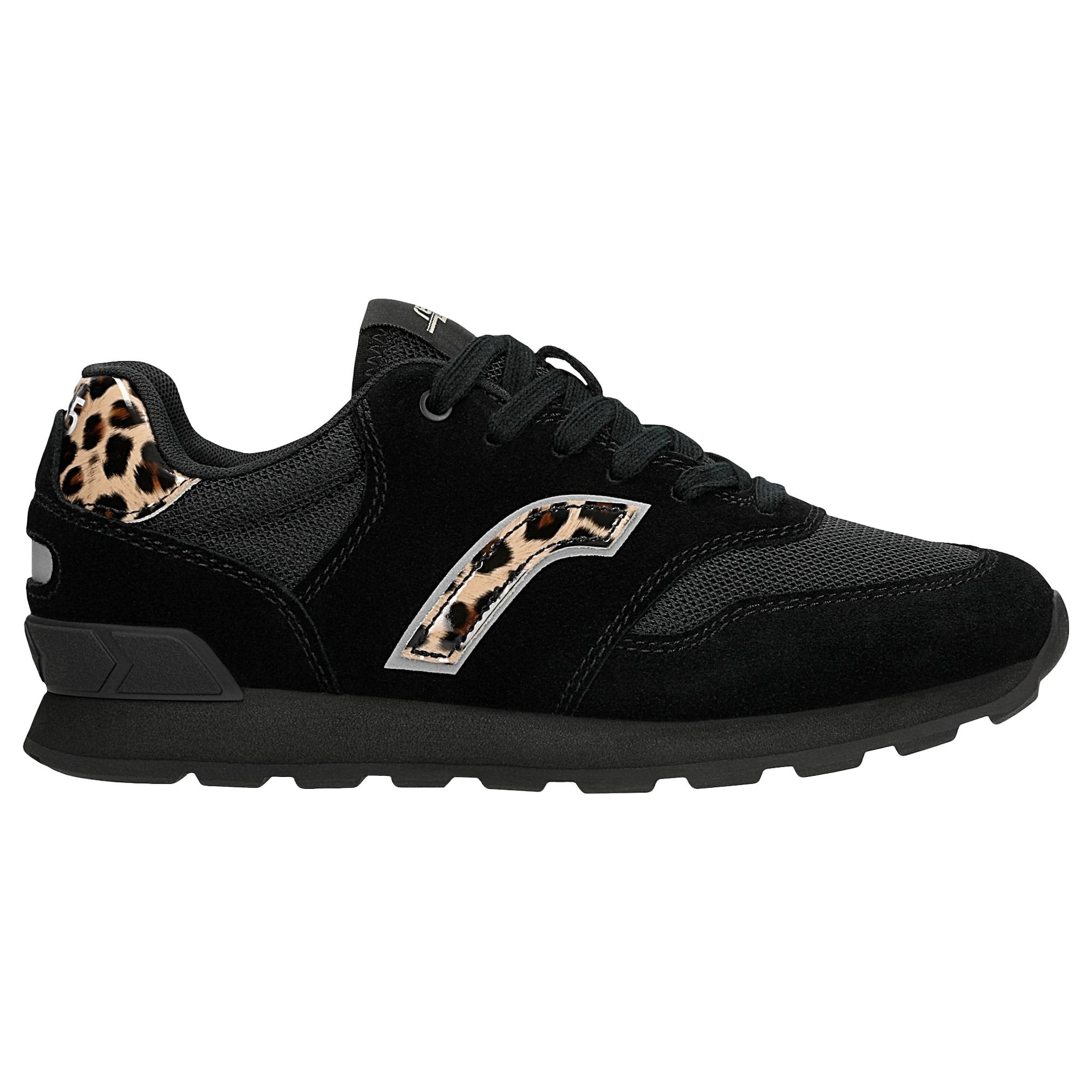 Sneakers damă negri cu imprimeu leopard RELAKS