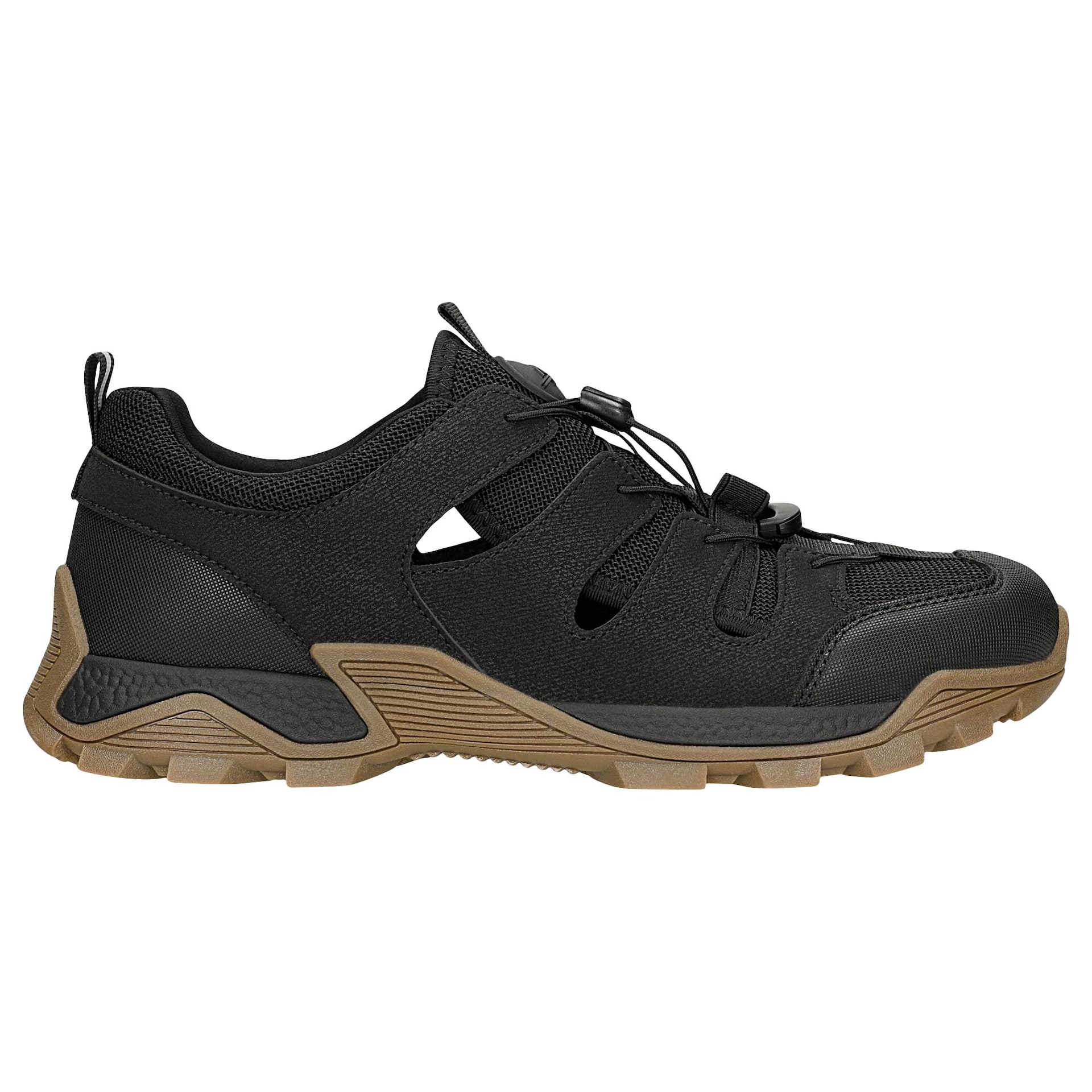 Sneakers negri cu decupaje pe talpă maro RELAKS