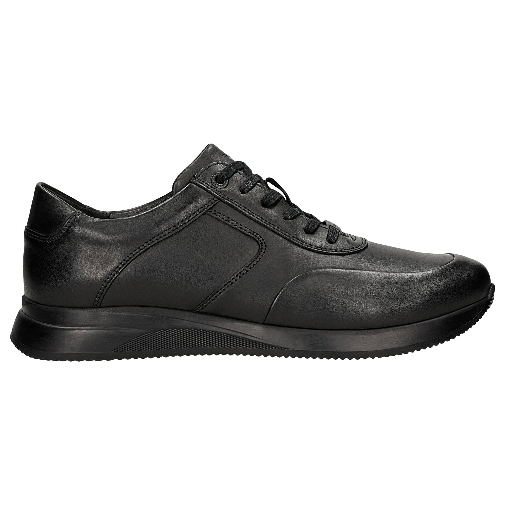 Sneakers negri din piele naturală, bărbați