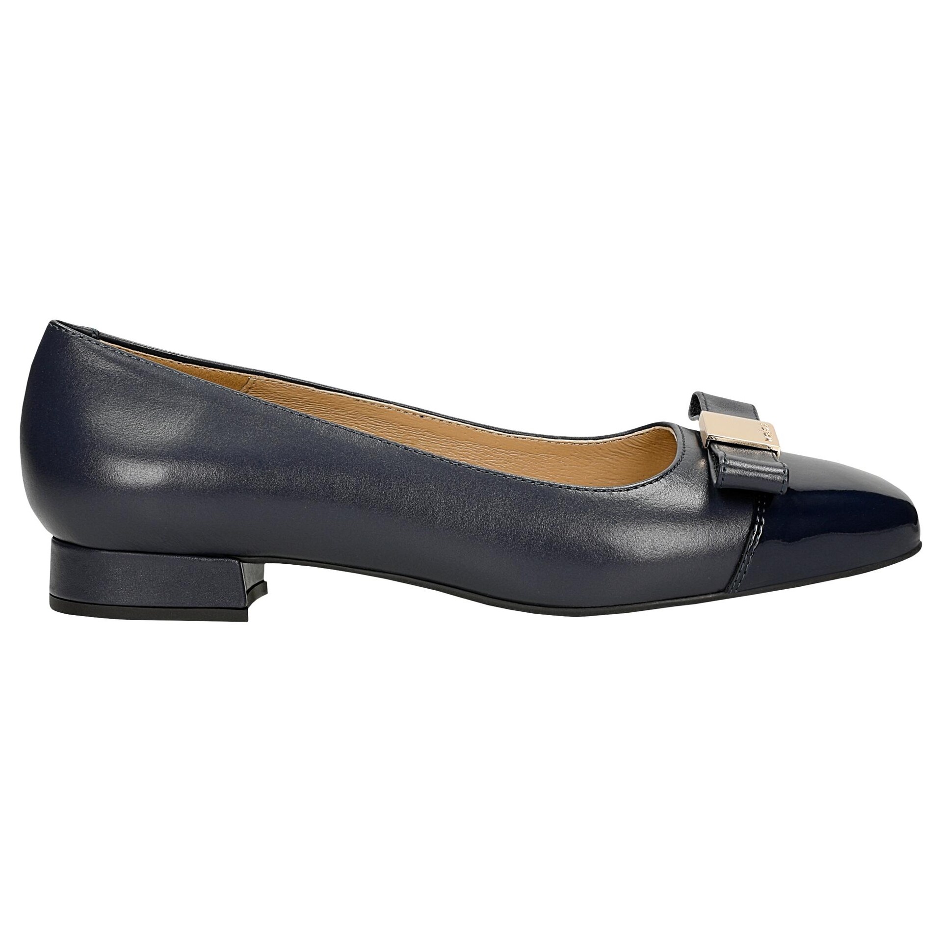 Balerini damă eleganți, bleumarin, cu toc