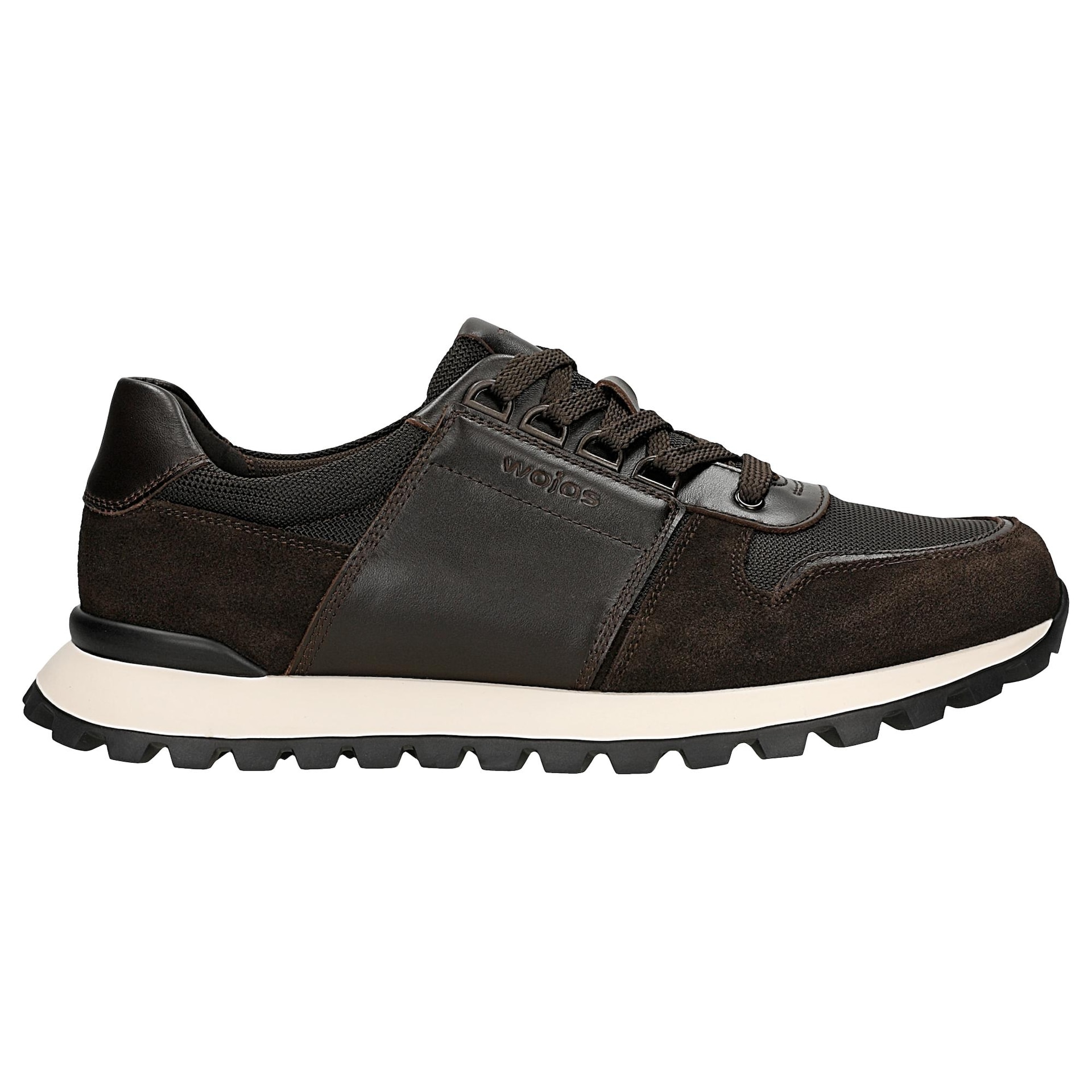 Sneakers maro bărbați din combinație de piele și material textil