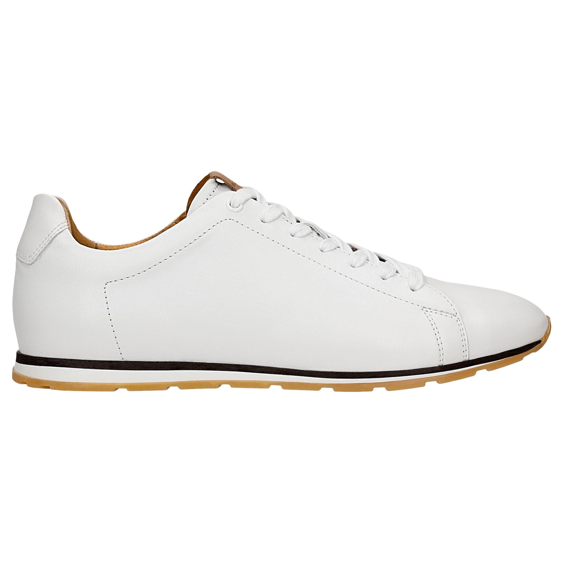 Sneakers albi bărbați cu inserție contrastantă pe talpă