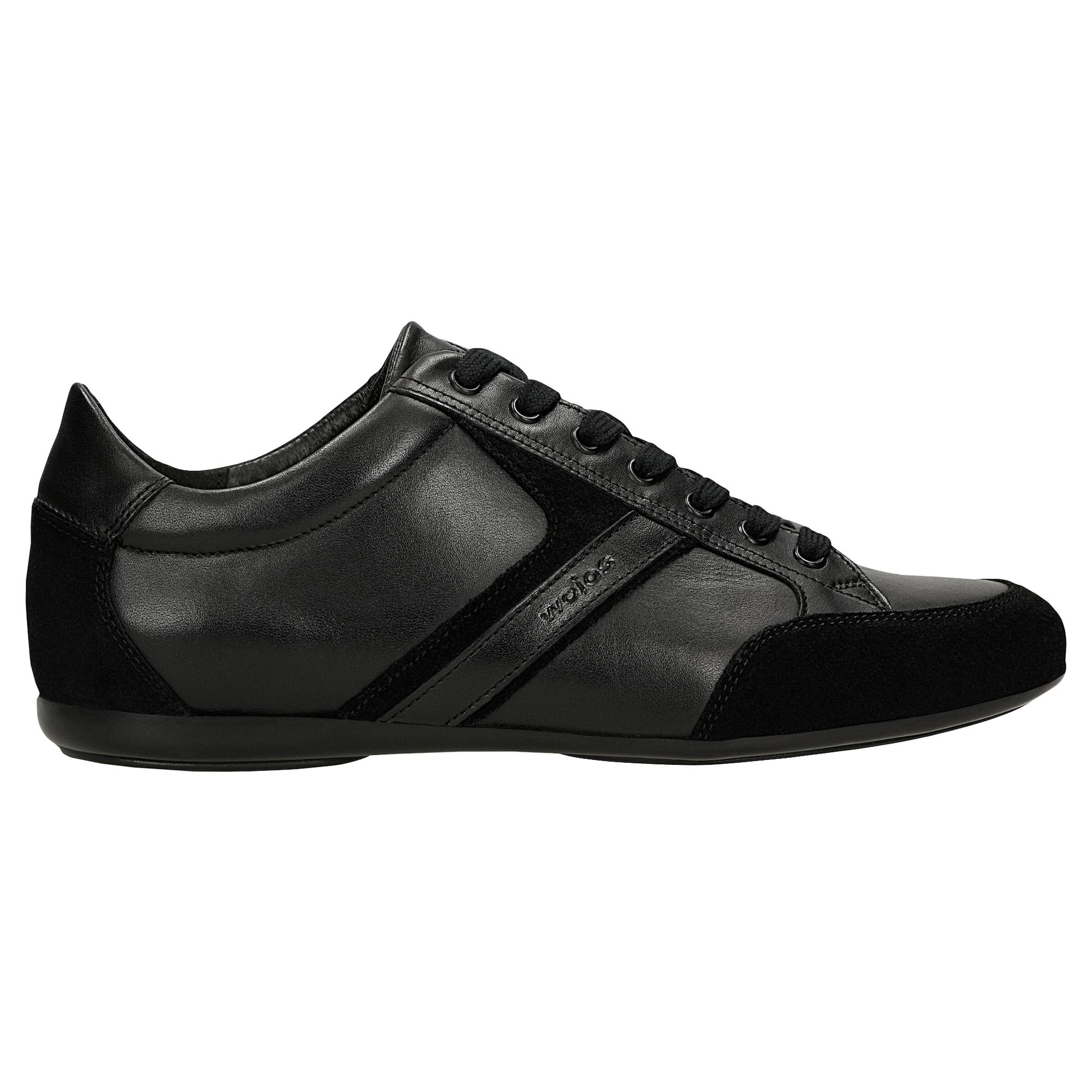Sneakers bărbați negri din piele combinată