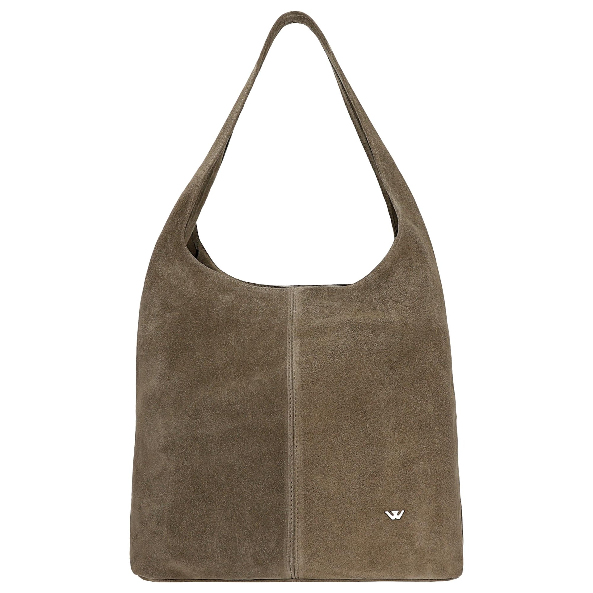 Shopper bag damă bej închis din piele split