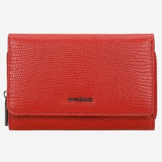 Red full-grain leather wallet