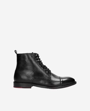 Zimní pánské kotníkové boty z černé lícové kůže 9171-51