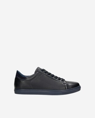 Elegantní černo-granátové botasky pánské 9060-76