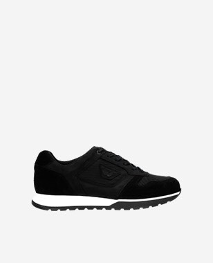 Czarne sneakersy męskie z łączonych materiałów 10095-81