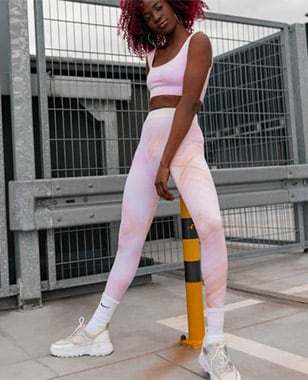 CHIARA różowe pastelowe legginsy sportowe K400005-15