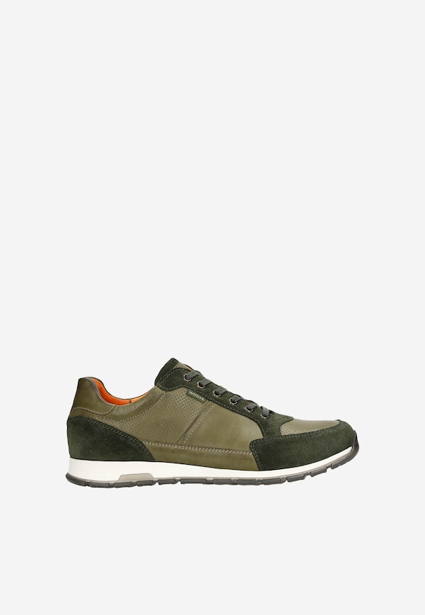 Czarno-szare sneakersy z pomarańczową błyskawicą BARTEK 87006-10