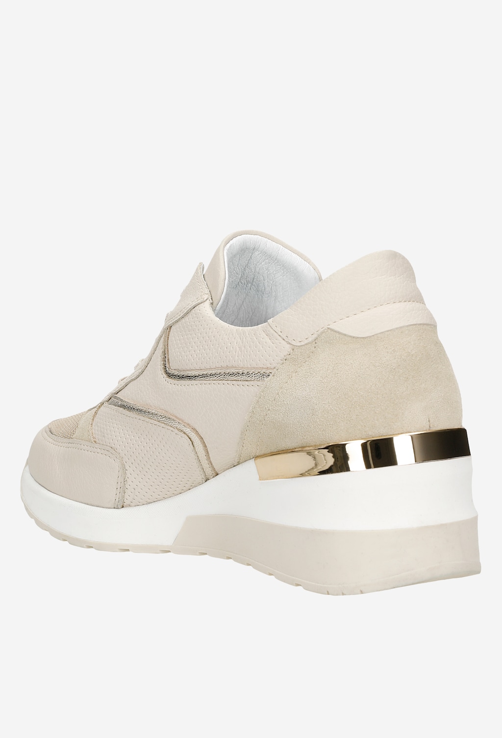 Béžové kožené polobotky dámské na klínku 46114-84 Widok 4