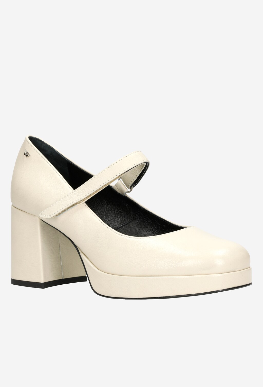 Beżowe czółenka damskie na stabilnym obcasie 35083-54 Widok 3