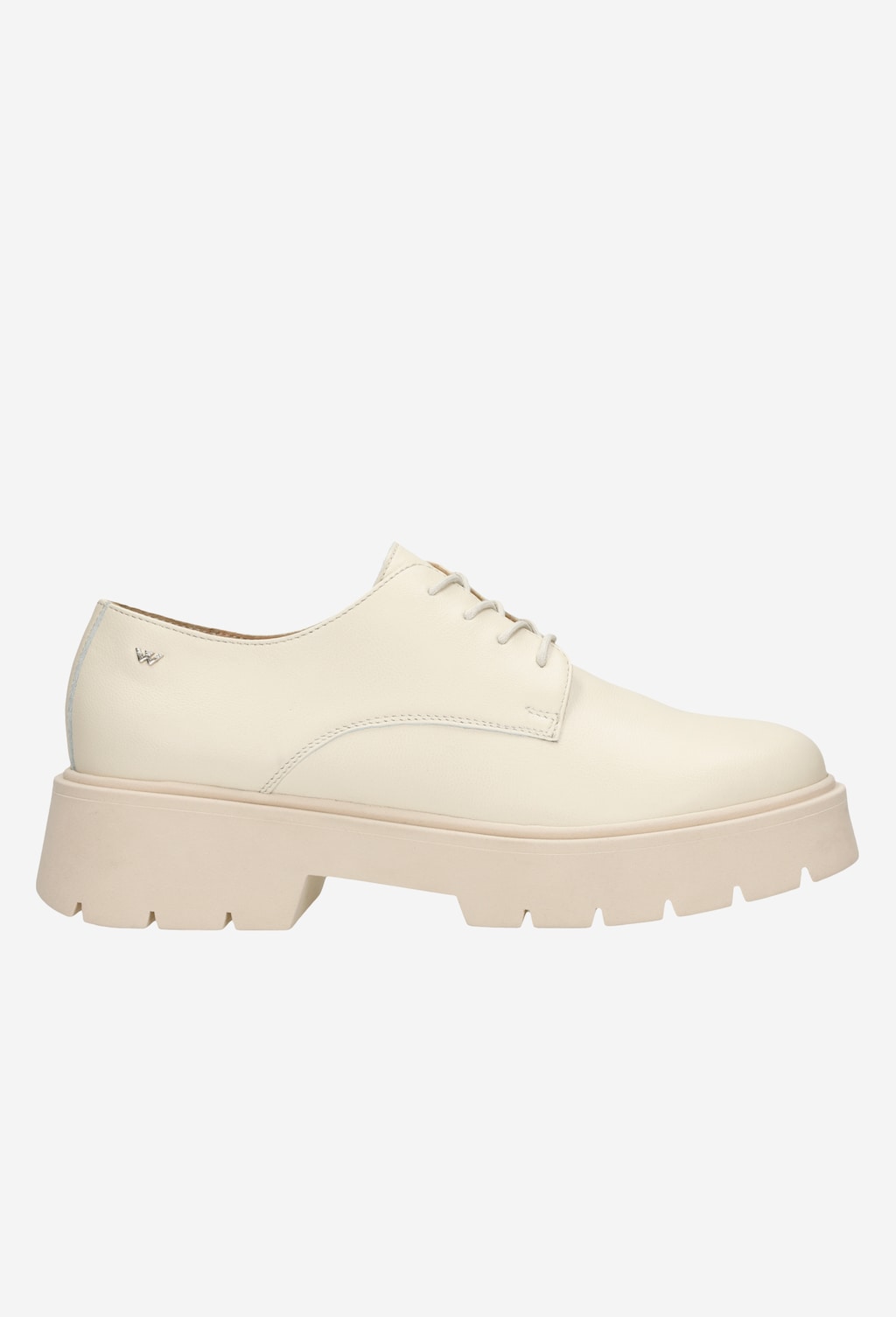 Beżowe półbuty damskie w stylu miejskim typu brogsy 46110-54 Widok 2