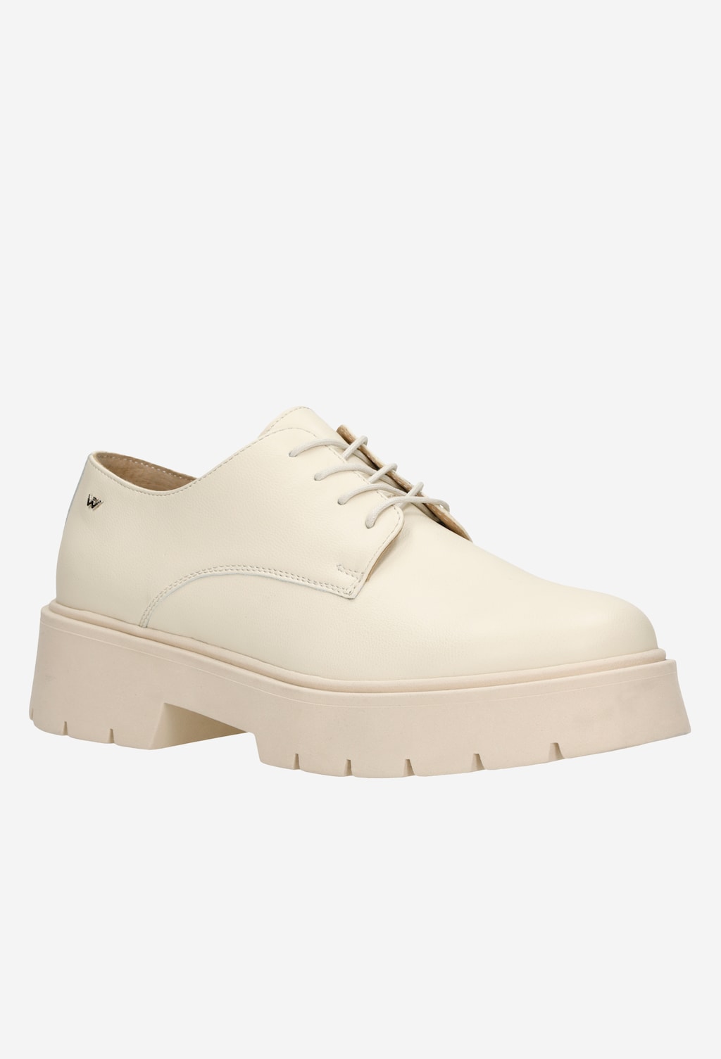 Beżowe półbuty damskie w stylu miejskim typu brogsy 46110-54 Widok 3