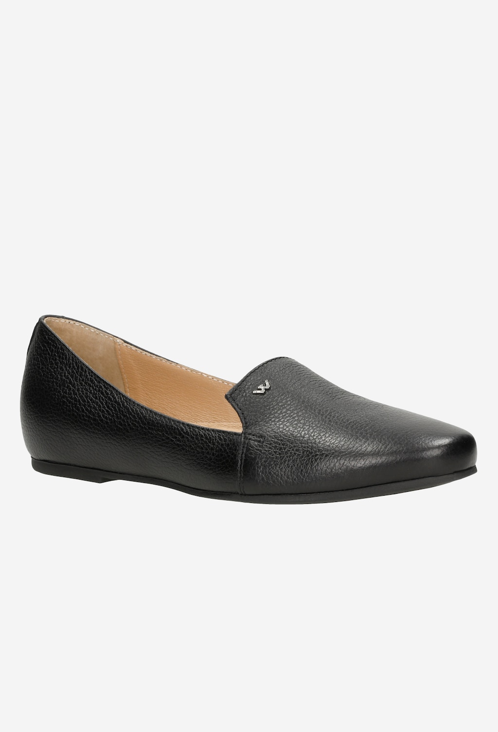 Czarne lordsy damskie Wojas model 45003-50 z płaską podeszwą, wykonane ze skóry naturalnej z widocznym logo marki, eleganckie obuwie na co dzień.