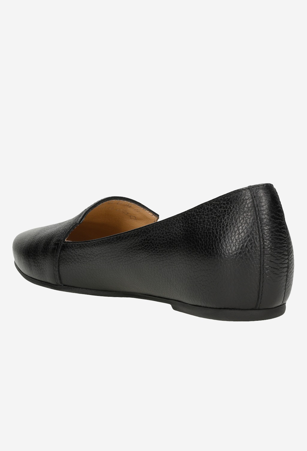 Czarne lordsy damskie Wojas model 45003-50 z płaską podeszwą, wykonane ze skóry o wyraźnej fakturze, widok z boku ukazujący elegancki profil buta.