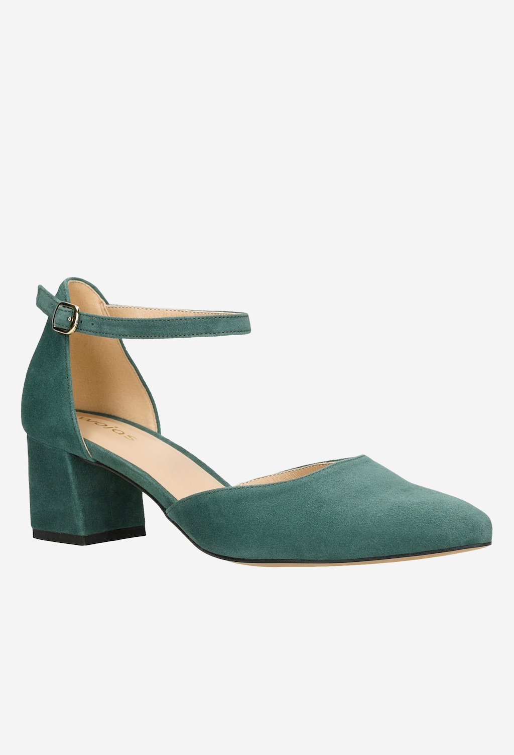 Sviežosť v každom outfite so zelenými semišovými lodičkami 35086-67 Widok 3