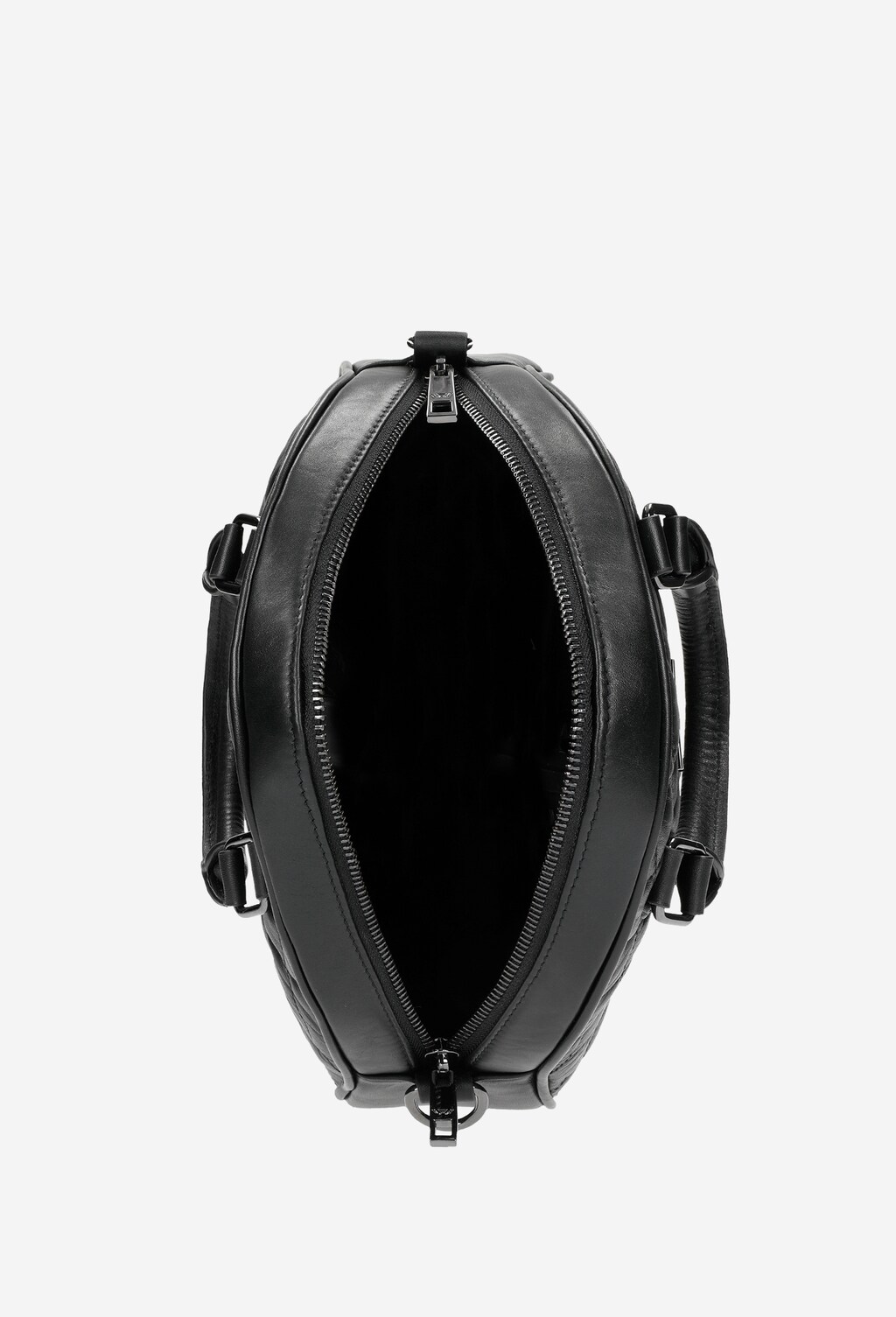 Polkruhová dámska kožená kabelka v obľúbenej čiernej farbe 98023-51 Widok 4