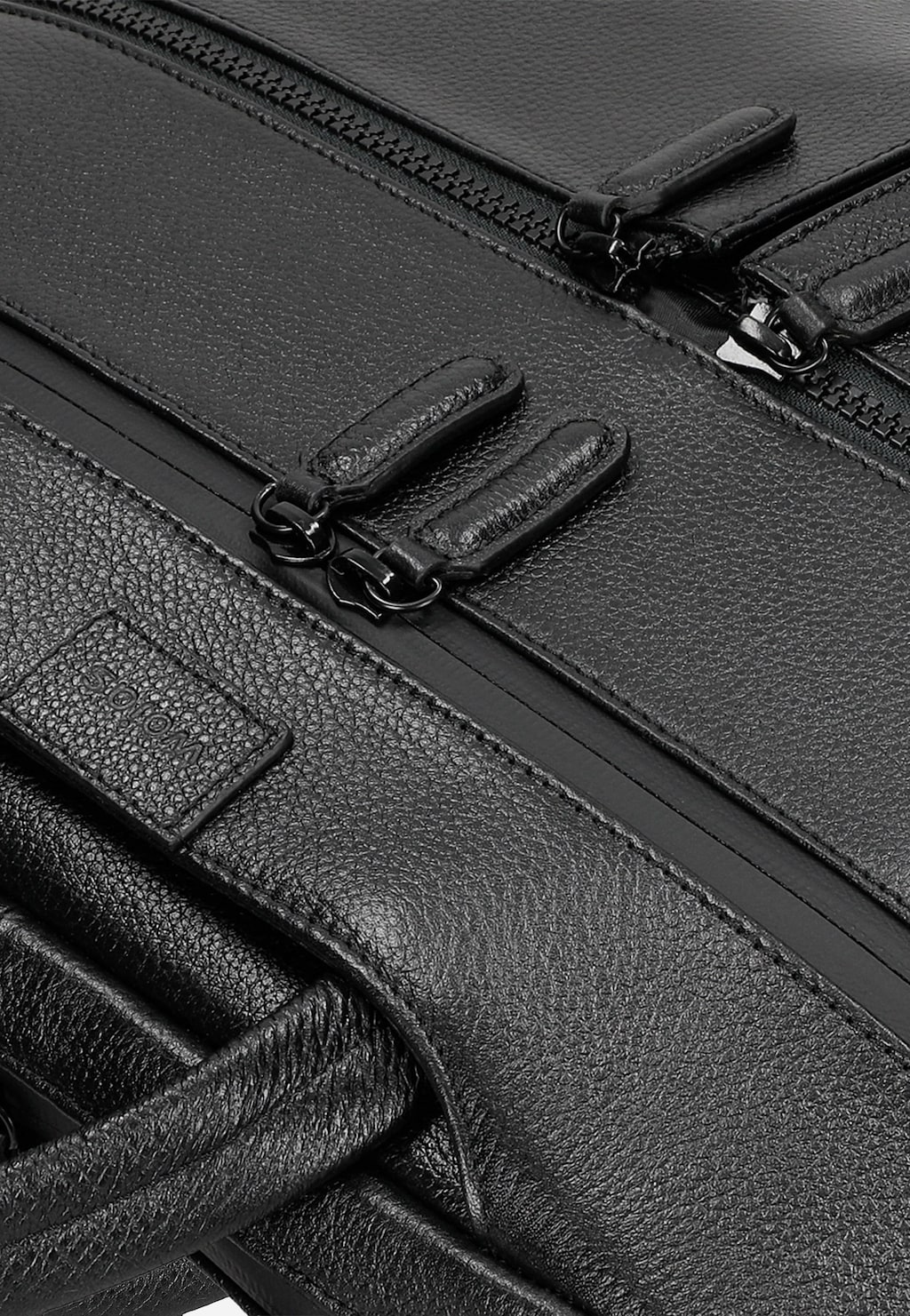 Pánska taška na notebook z lícovej kože, čierna 80210-51 Widok 7
