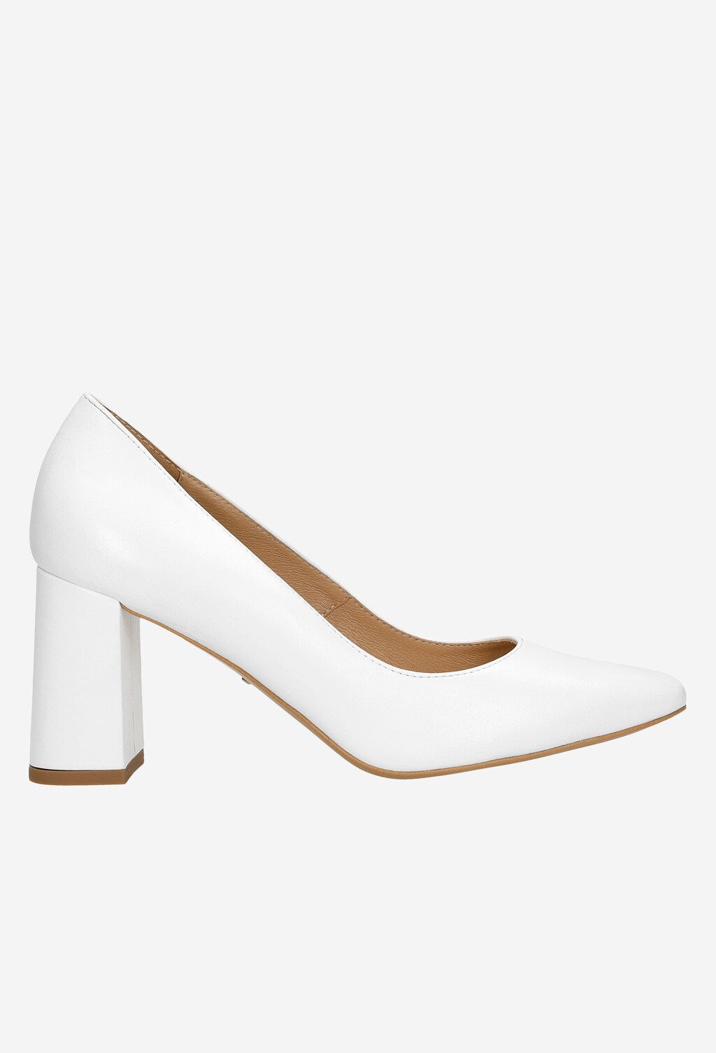 Jemné biele dámske lodičky z luxusnej lícovej kože 35074-59 Widok 2