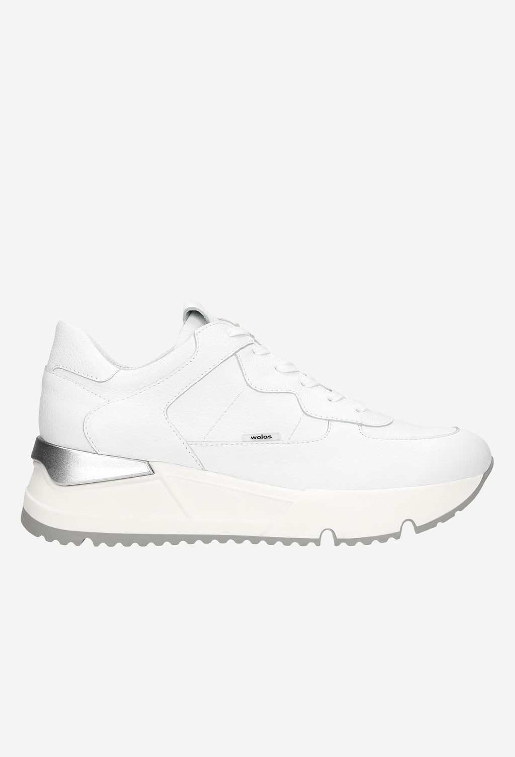 Białe sneakersy damskie z szarymi elementami 46136-59 Widok 2